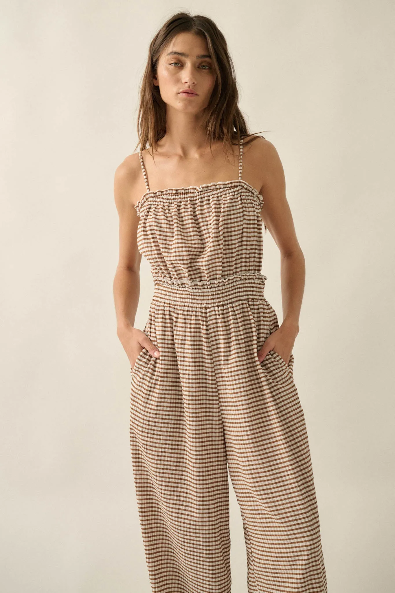 Pure Sweetness Gingham Tie-Back Balloon Jumpsuit sold by Promesa product image thumbnail 3