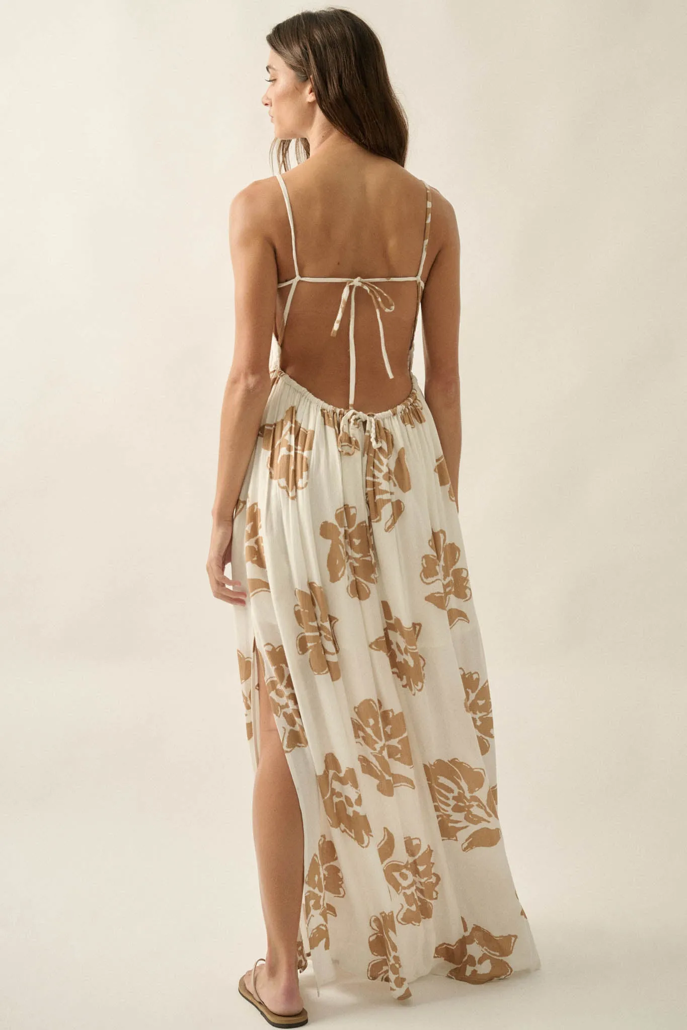 Magnolia Days Floral Smocked Open-Back Maxi Dress sold by Promesa product image thumbnail 2