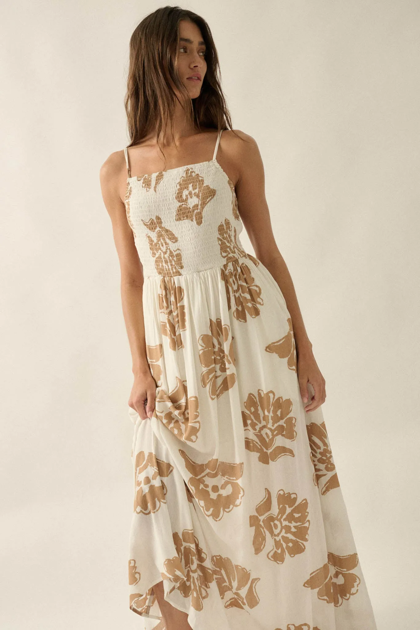 Magnolia Days Floral Smocked Open-Back Maxi Dress sold by Promesa product image thumbnail 5