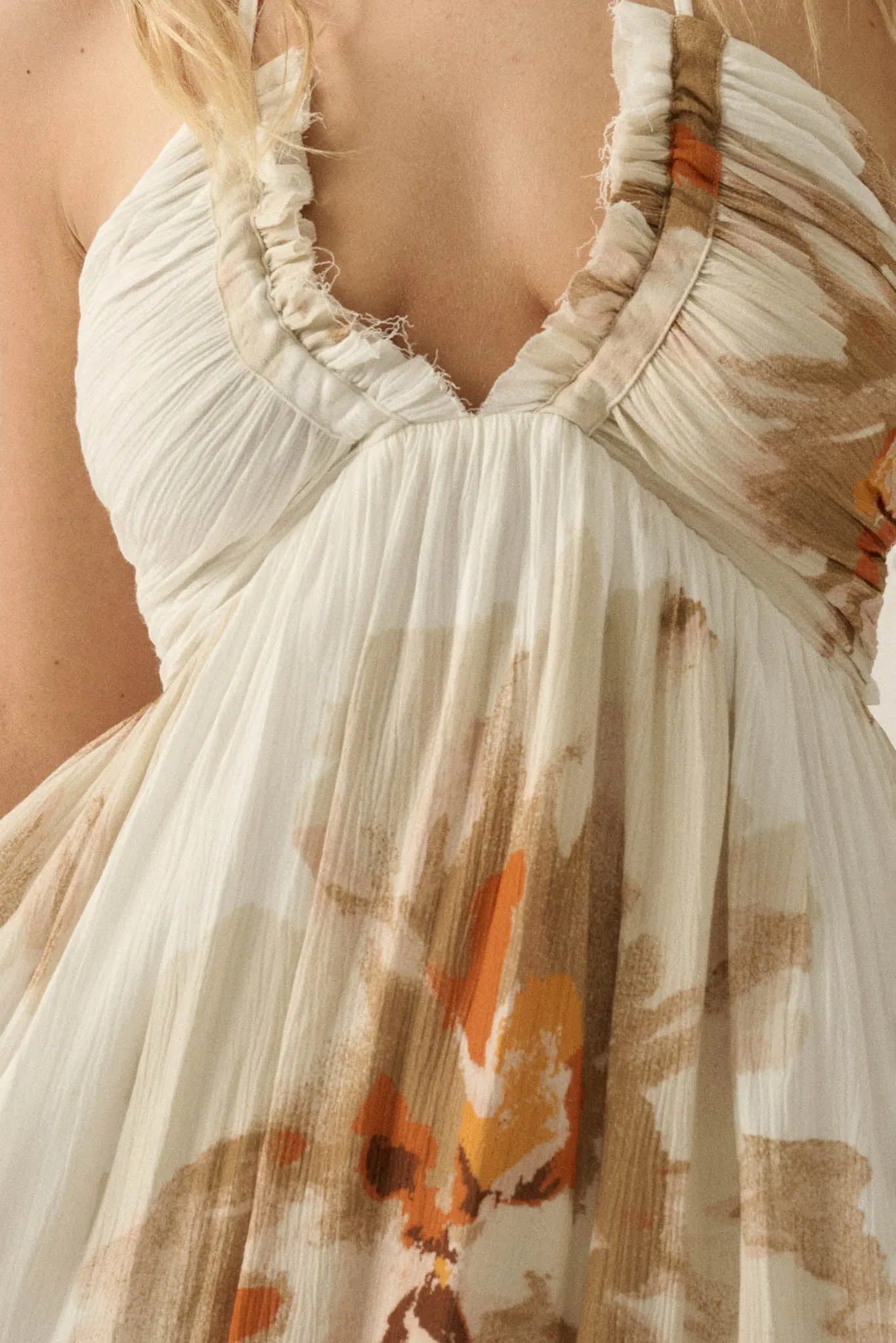 Dreams Abloom Floral Crepe Tie-Back Halter Maxi Dress sold by Promesa product image thumbnail 5