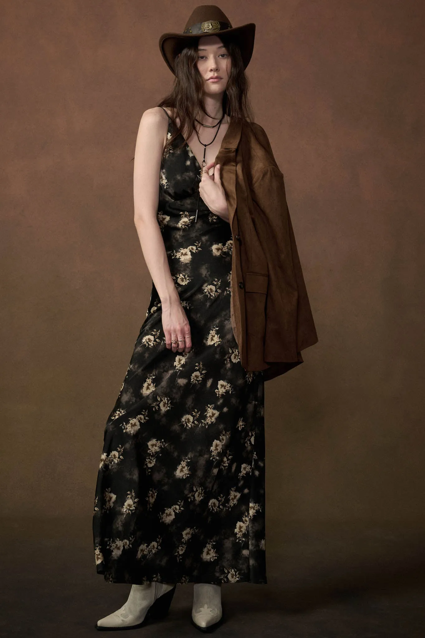 Dancing in Dreams Floral Satin Maxi Slip Dress sold by Promesa product image thumbnail 4