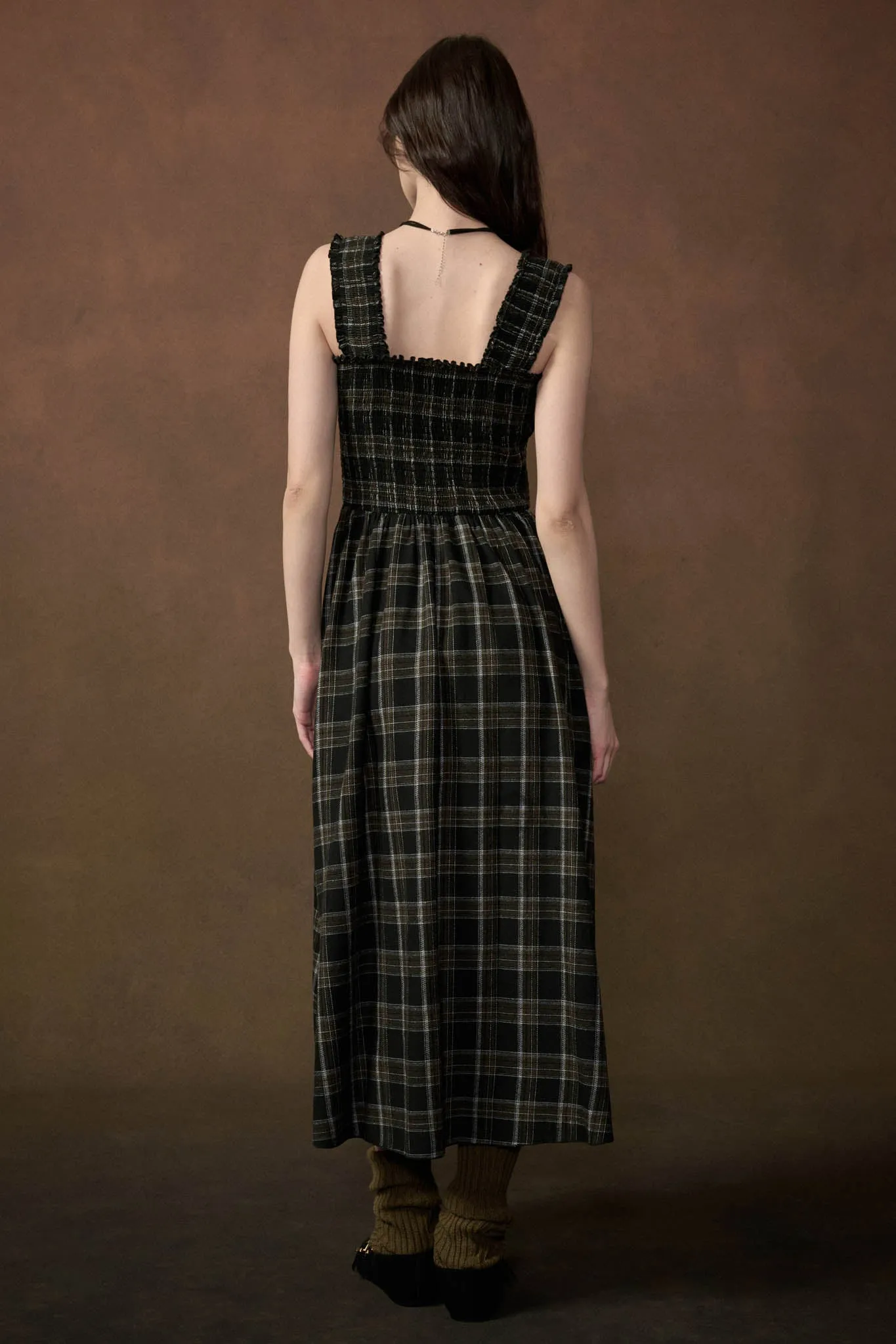 Check You Out Plaid Smocked Sleeveless Midi Dress sold by Promesa product image thumbnail 2