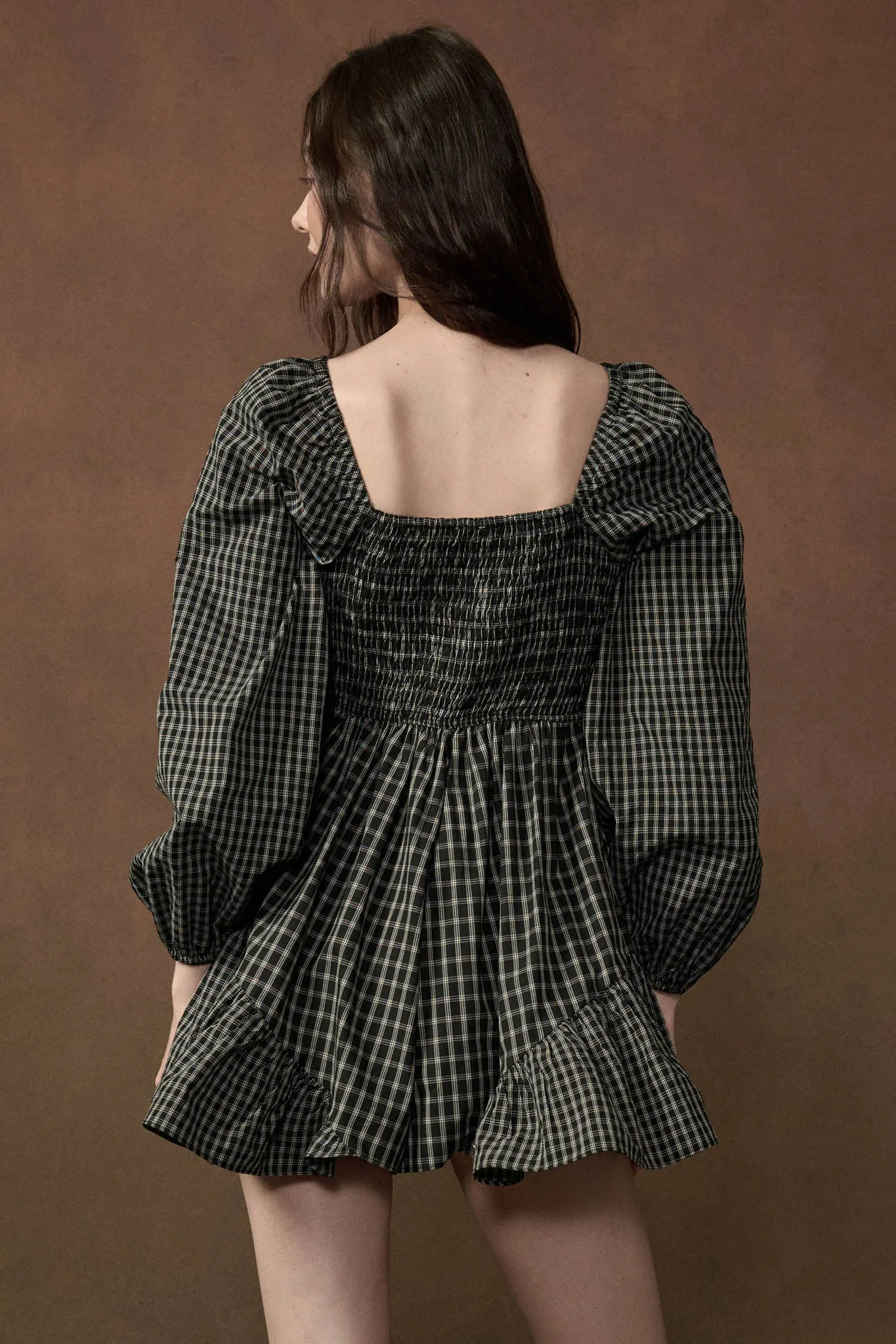 Square Deal Plaid Ruffled Tie-Front Romper sold by Promesa product image thumbnail 2