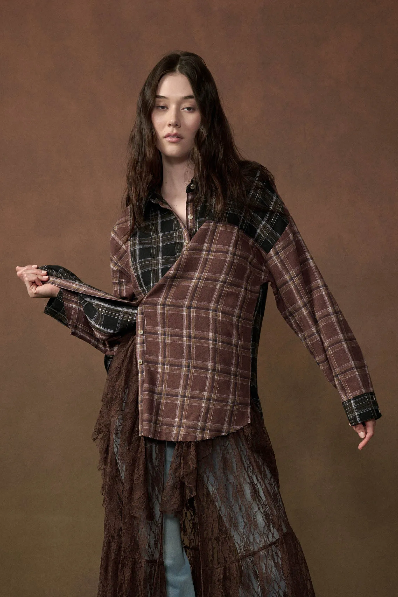 Vibe Check Colorblock Plaid Button-Up Shirt sold by Promesa product image thumbnail 5