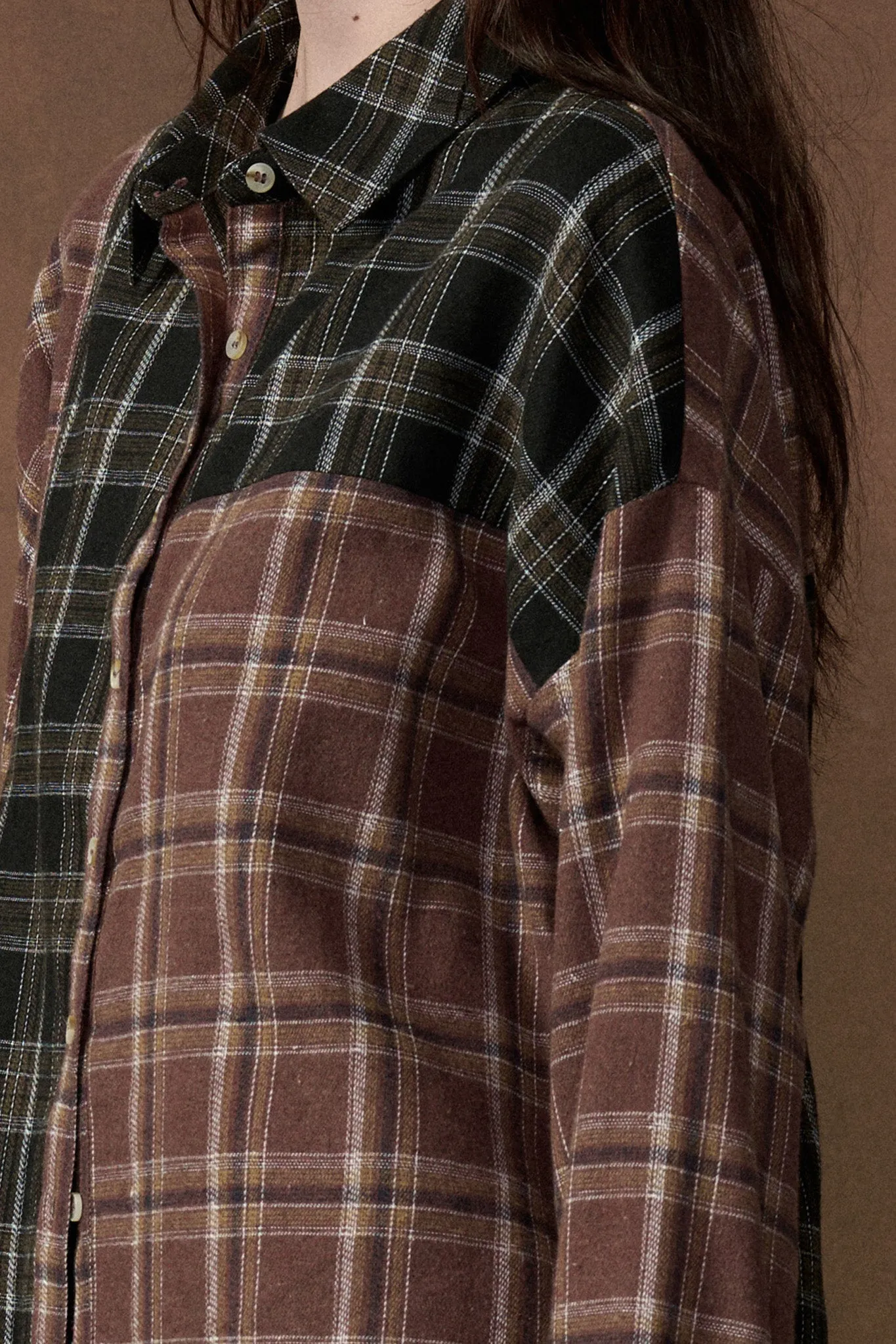 Vibe Check Colorblock Plaid Button-Up Shirt sold by Promesa product image thumbnail 4