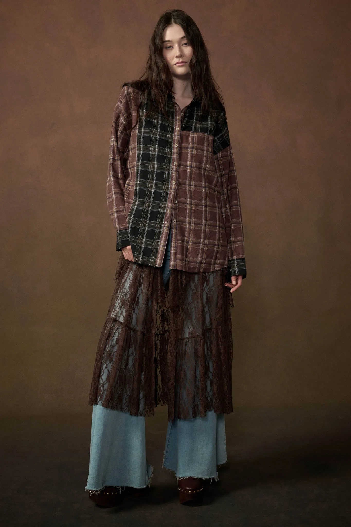 Vibe Check Colorblock Plaid Button-Up Shirt sold by Promesa product image thumbnail 3