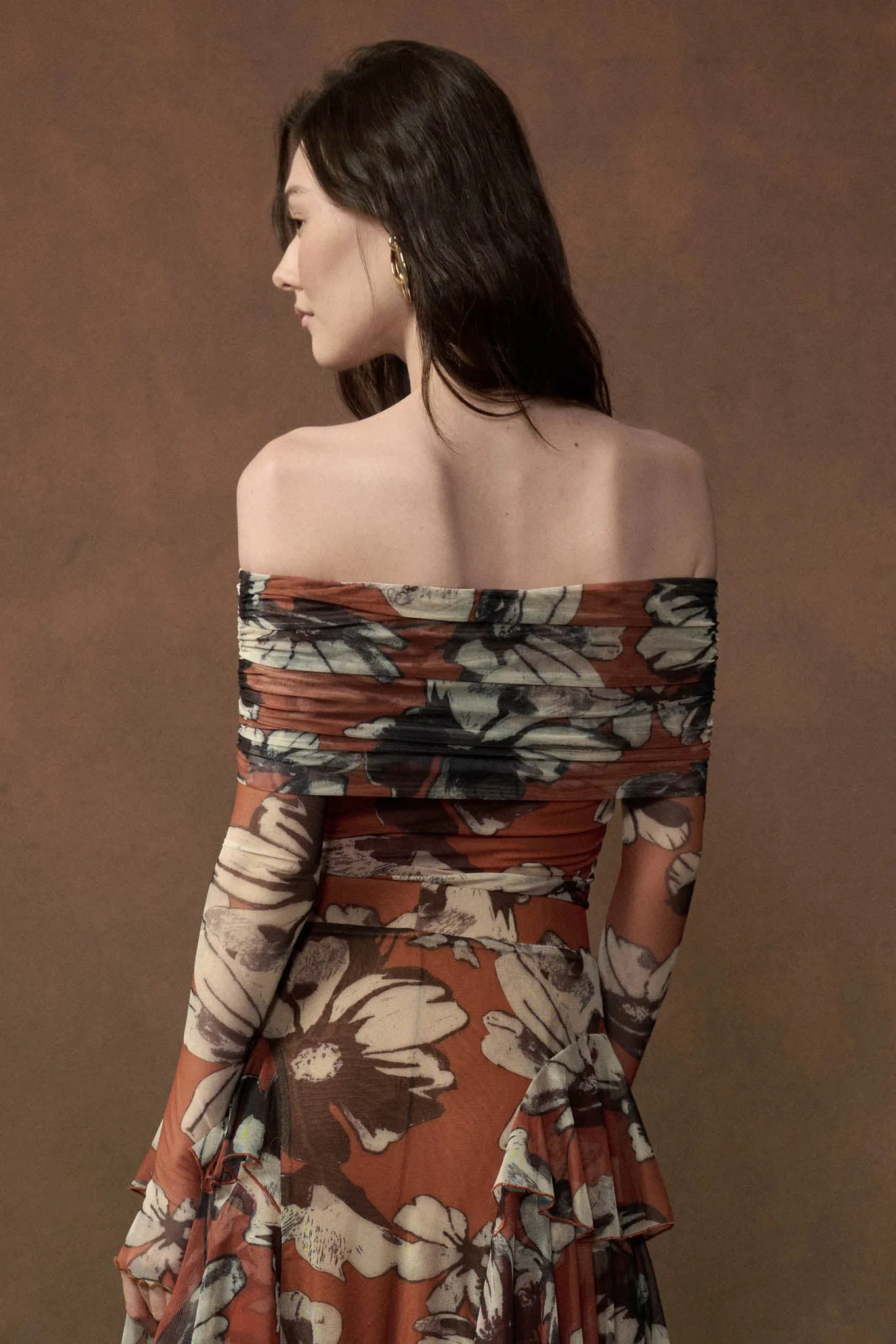 Terracotta Garden Off-Shoulder Foldover Bodysuit sold by Promesa product image thumbnail 2