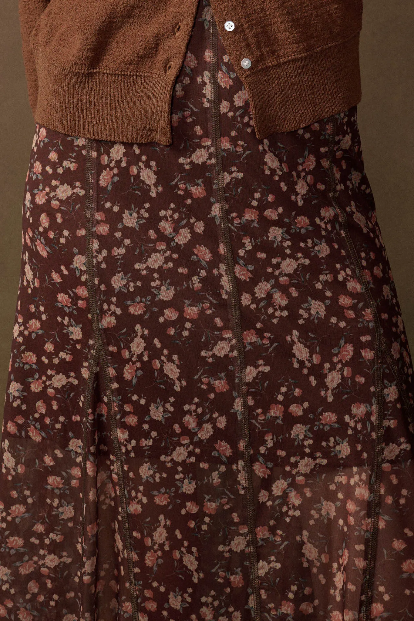 Magic in Bloom Floral Mesh Paneled Maxi Skirt sold by Promesa product image thumbnail 3