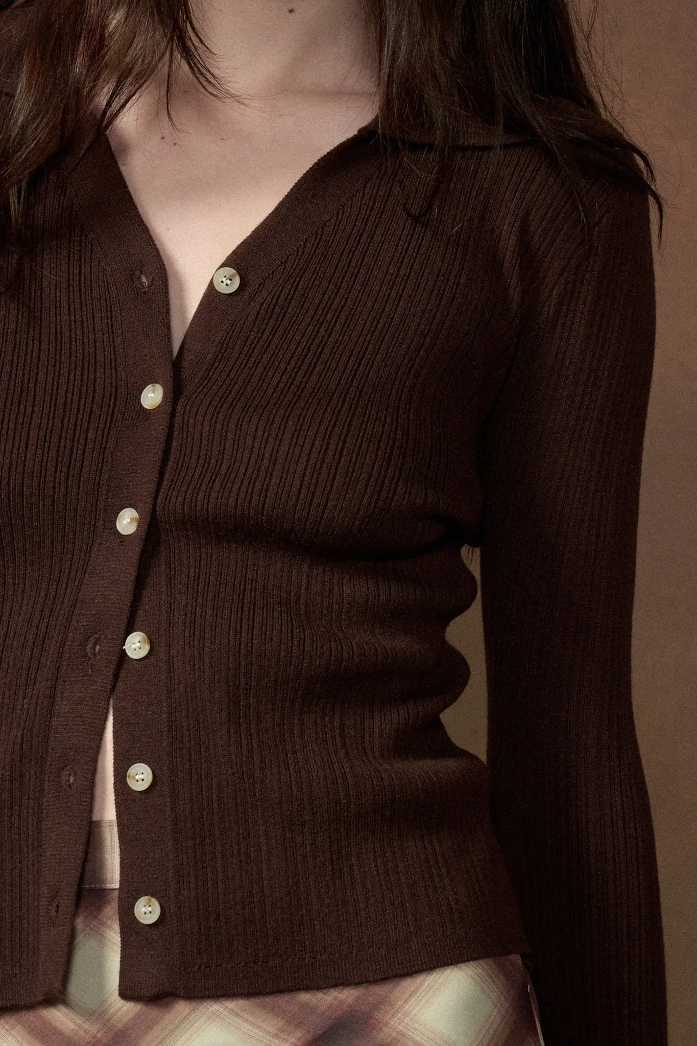 Kind Soul Ribbed Knit Button-Up Thumbhole Cardigan sold by Promesa product image thumbnail 4