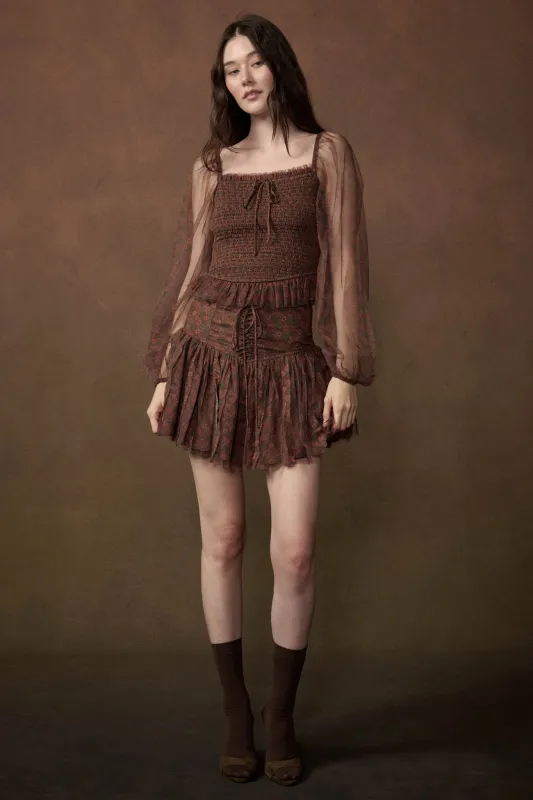 Adore Me Floral Tulle Layered Drop-Waist Mini Skort made by Promesa