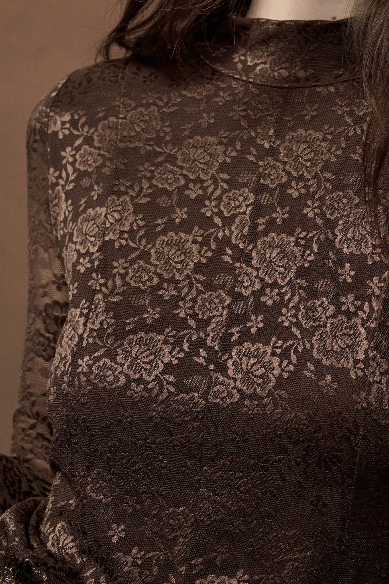 Spellbound Floral Lace Long-Sleeve Flare Mini Dress sold by Promesa product image thumbnail 2
