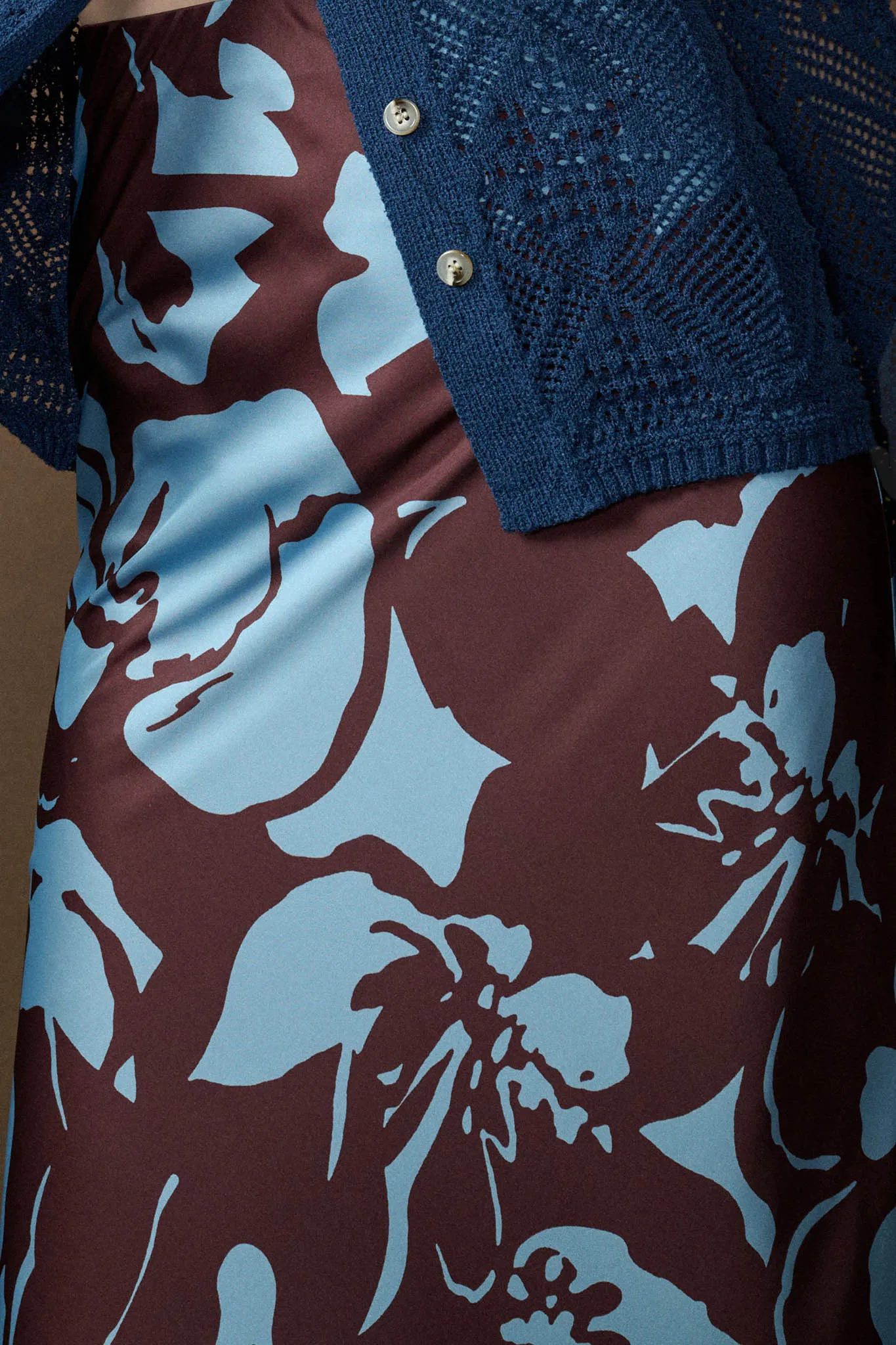 Charm and Grace Floral Satin Bias-Cut Maxi Skirt sold by Promesa product image thumbnail 3