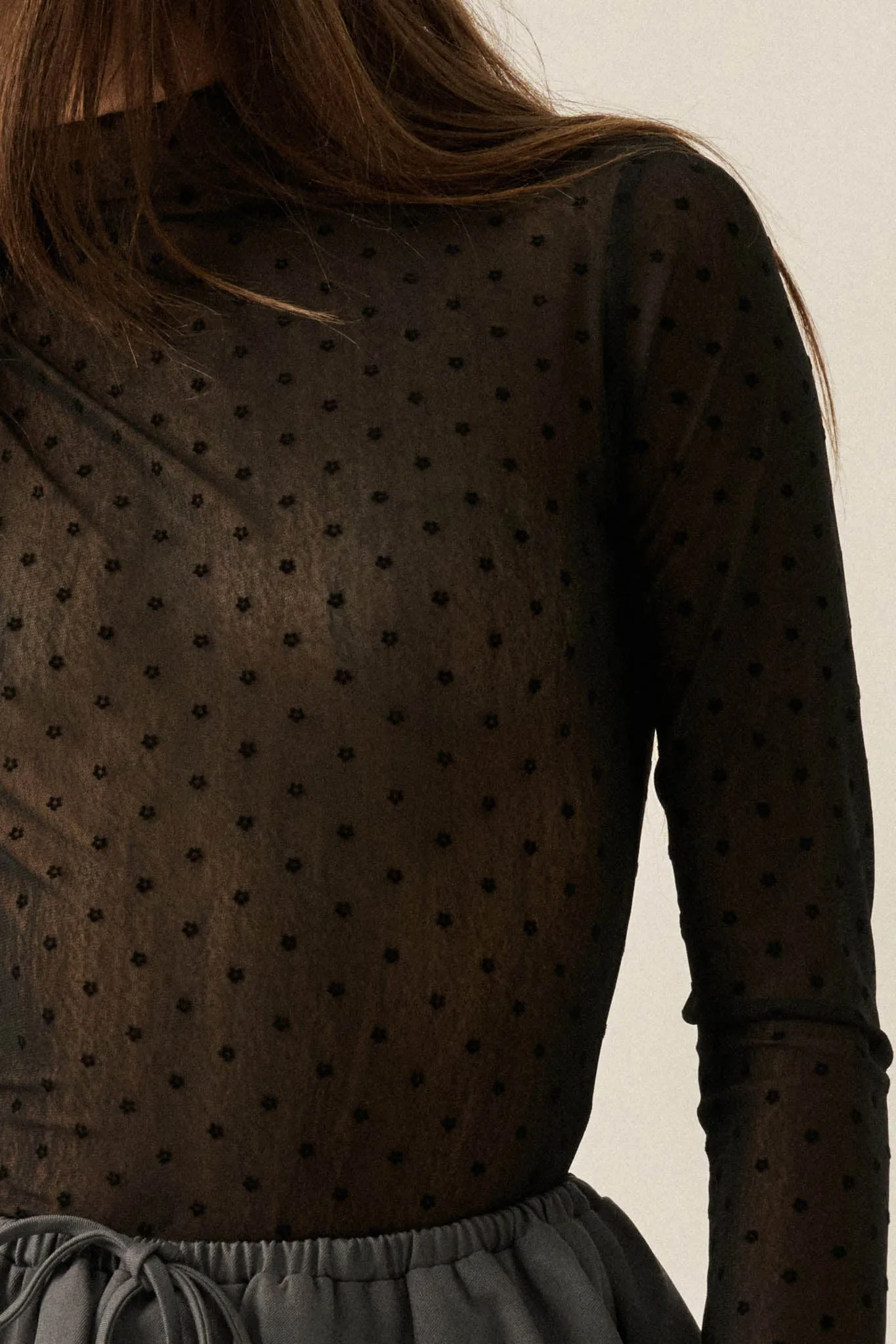 Dainty Daisies Sheer Floral Mesh Thumbhole Top sold by Promesa product image thumbnail 4