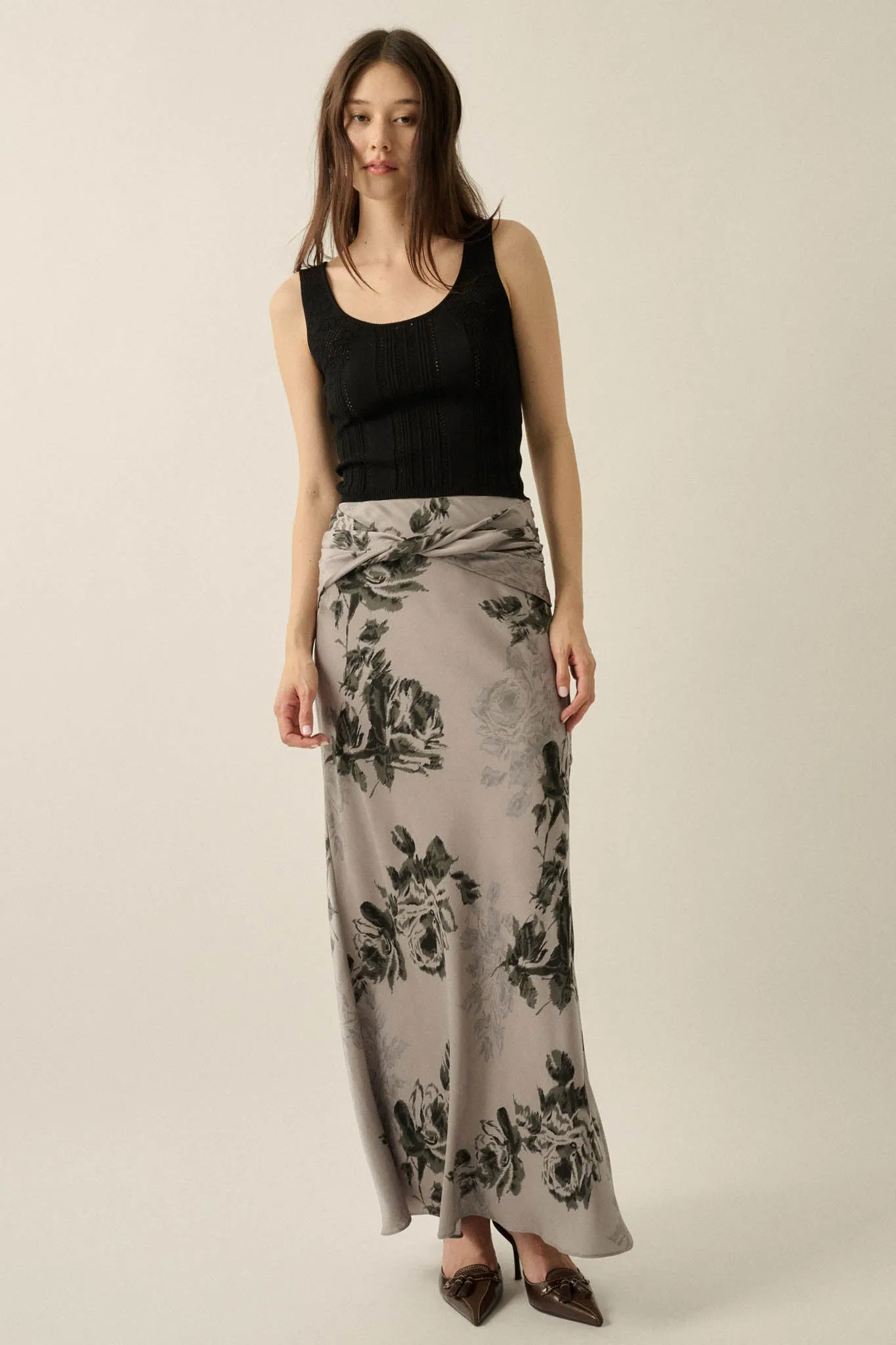 Good Pointe Floral Pointelle Cropped Tank Top sold by Promesa product image thumbnail 4
