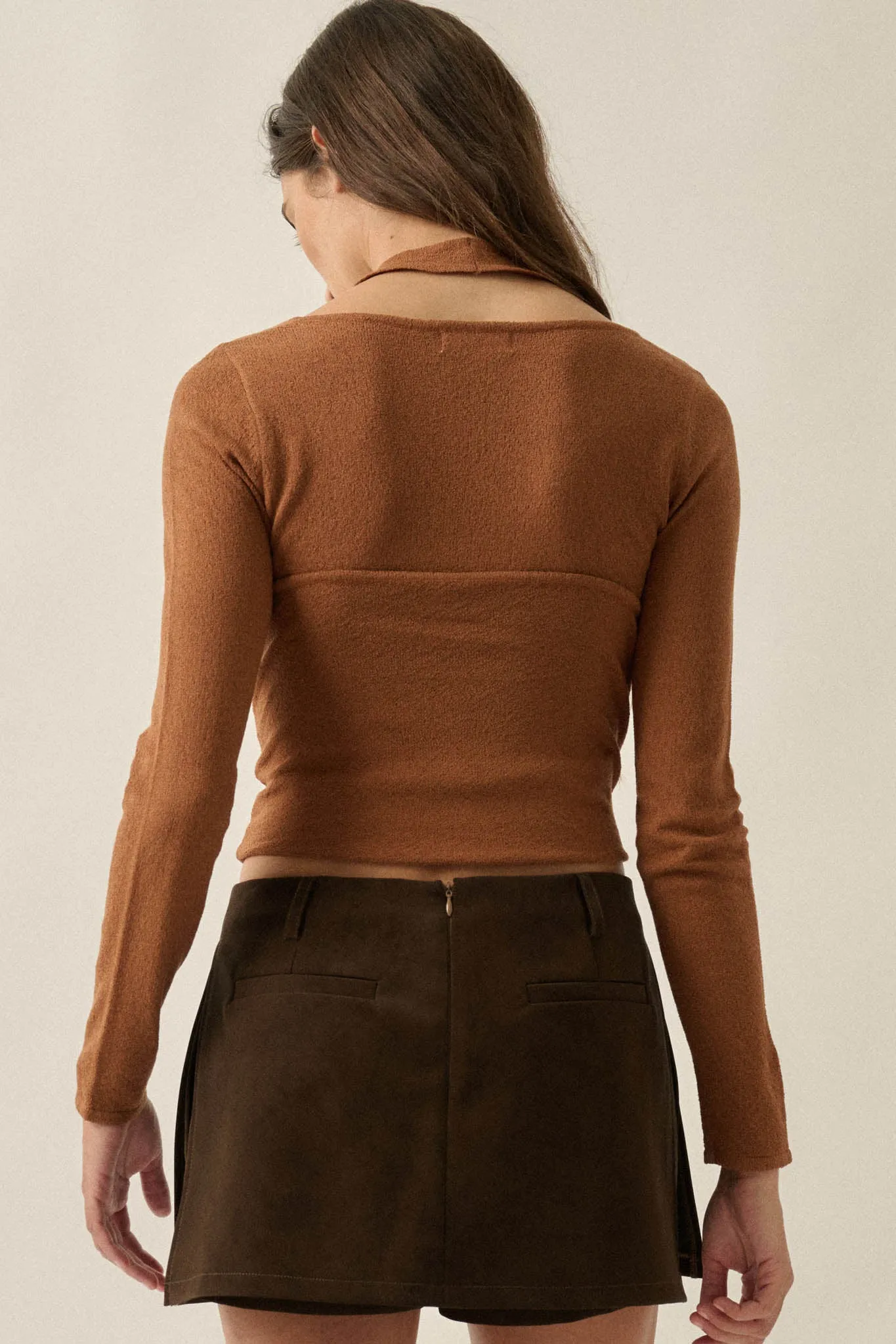 Ready for More Cropped Layered Halter Sweater sold by Promesa product image thumbnail 2