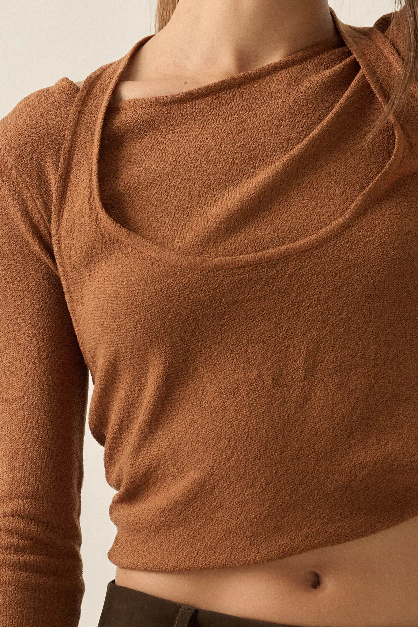 Ready for More Cropped Layered Halter Sweater sold by Promesa product image thumbnail 4