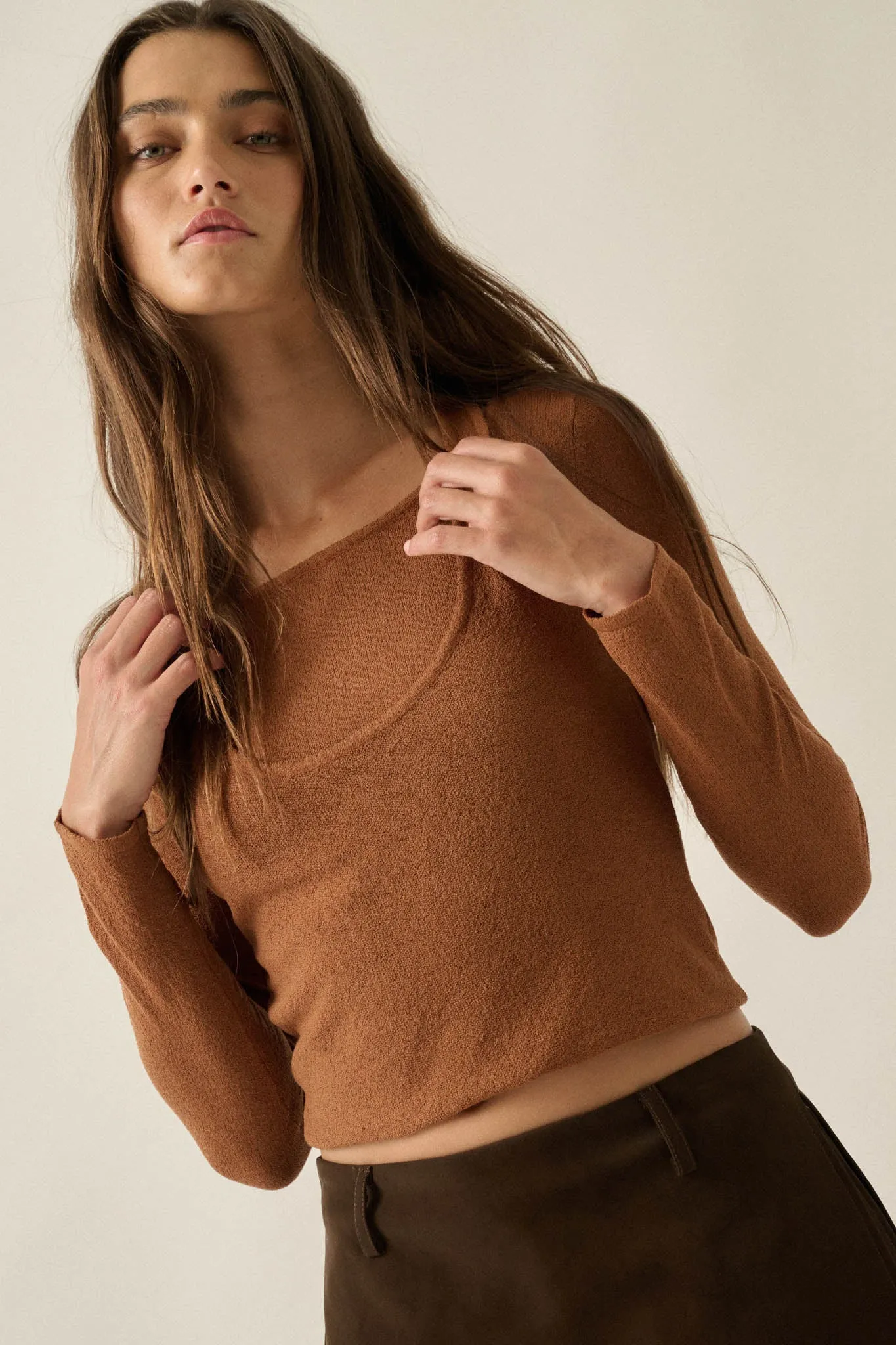 Ready for More Cropped Layered Halter Sweater sold by Promesa