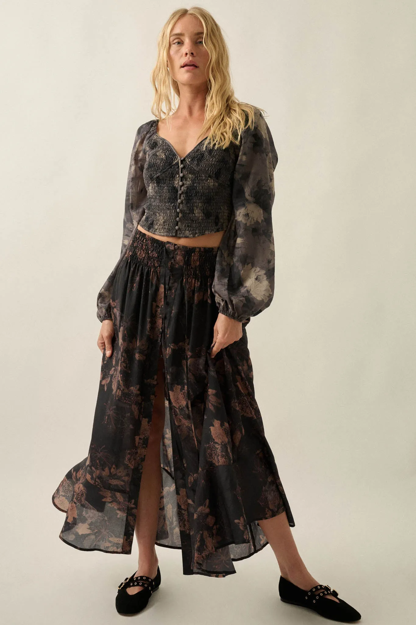 Forgotten Flowers Floral Smocked Sweetheart Top sold by Promesa product image thumbnail 3