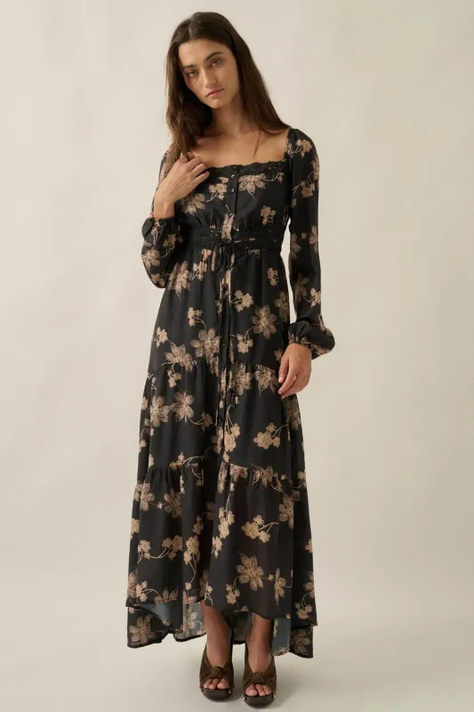 Timeless Romance Floral Button-Up Maxi Prairie Dress made by Promesa