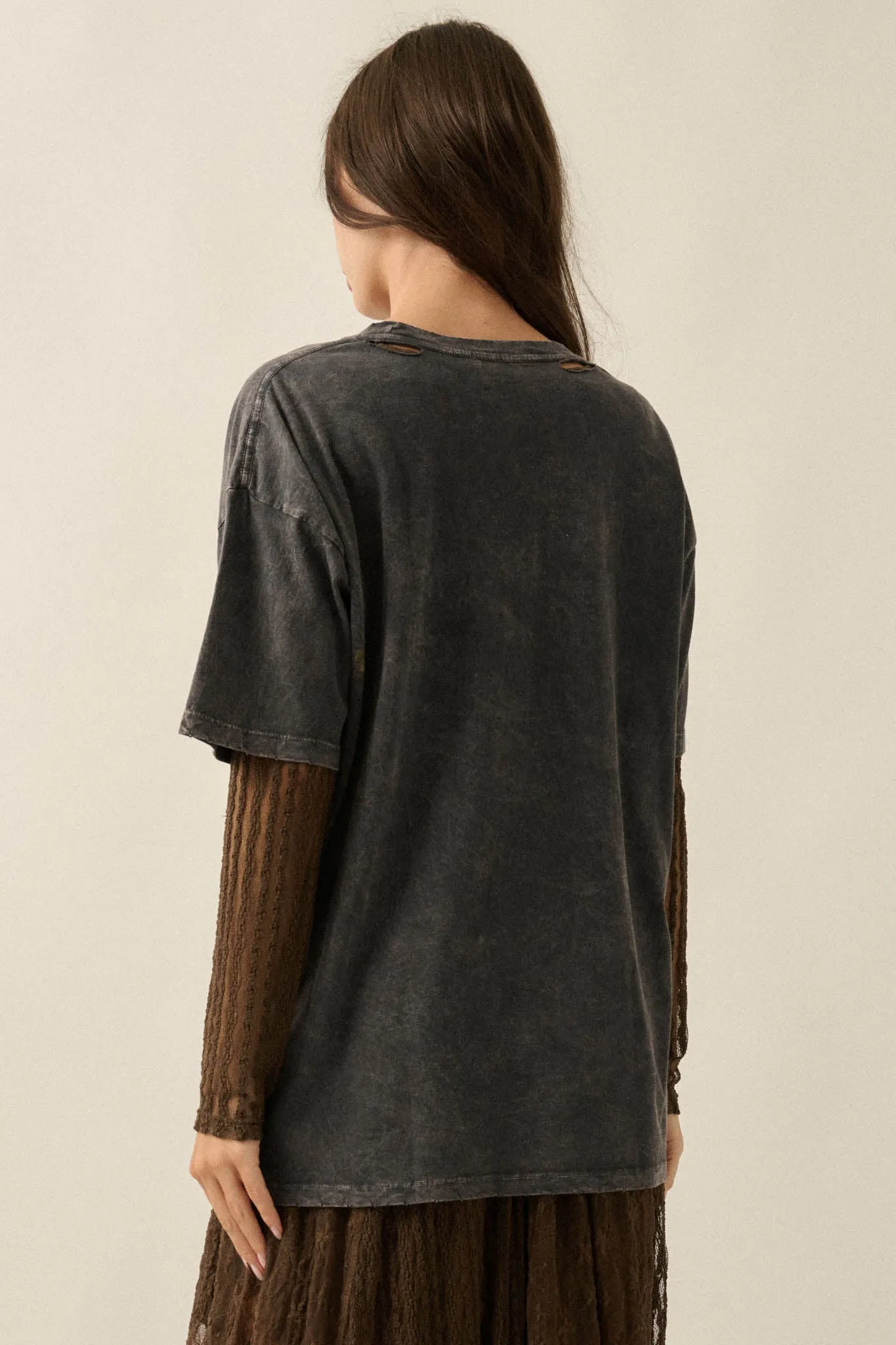 Free Rein Distressed Oversize Horse Graphic Tee sold by Promesa product image thumbnail 2