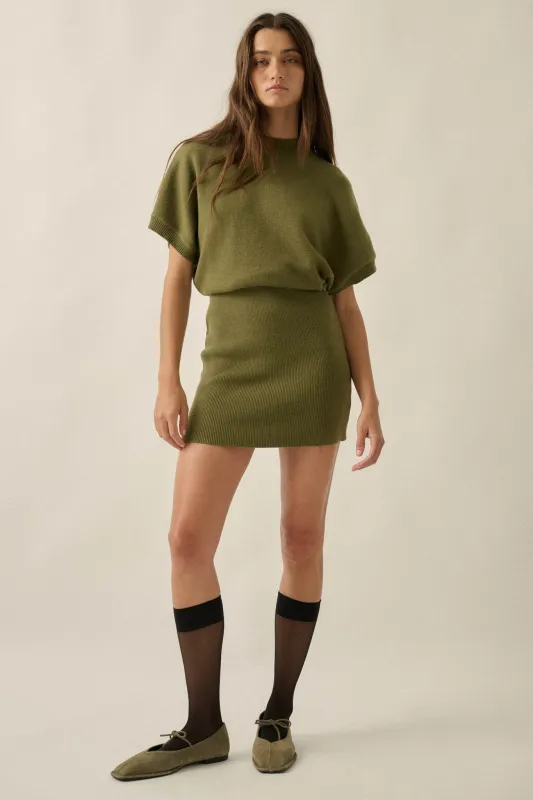 Ready to Go Knit Dolman-Sleeve Mini Sweater Dress made by Promesa