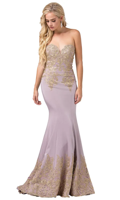 Strapless Long Prom Dress with Beaded Details sold by PromGirl