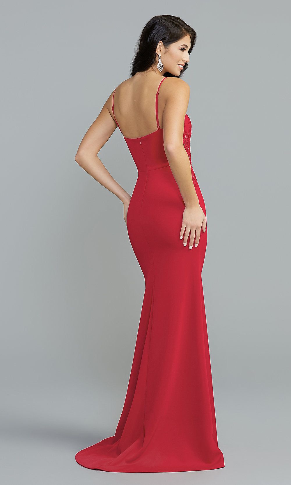 Embroidered-Sheer-Side PromGirl Long Prom Dress sold by PromGirl product image thumbnail 2