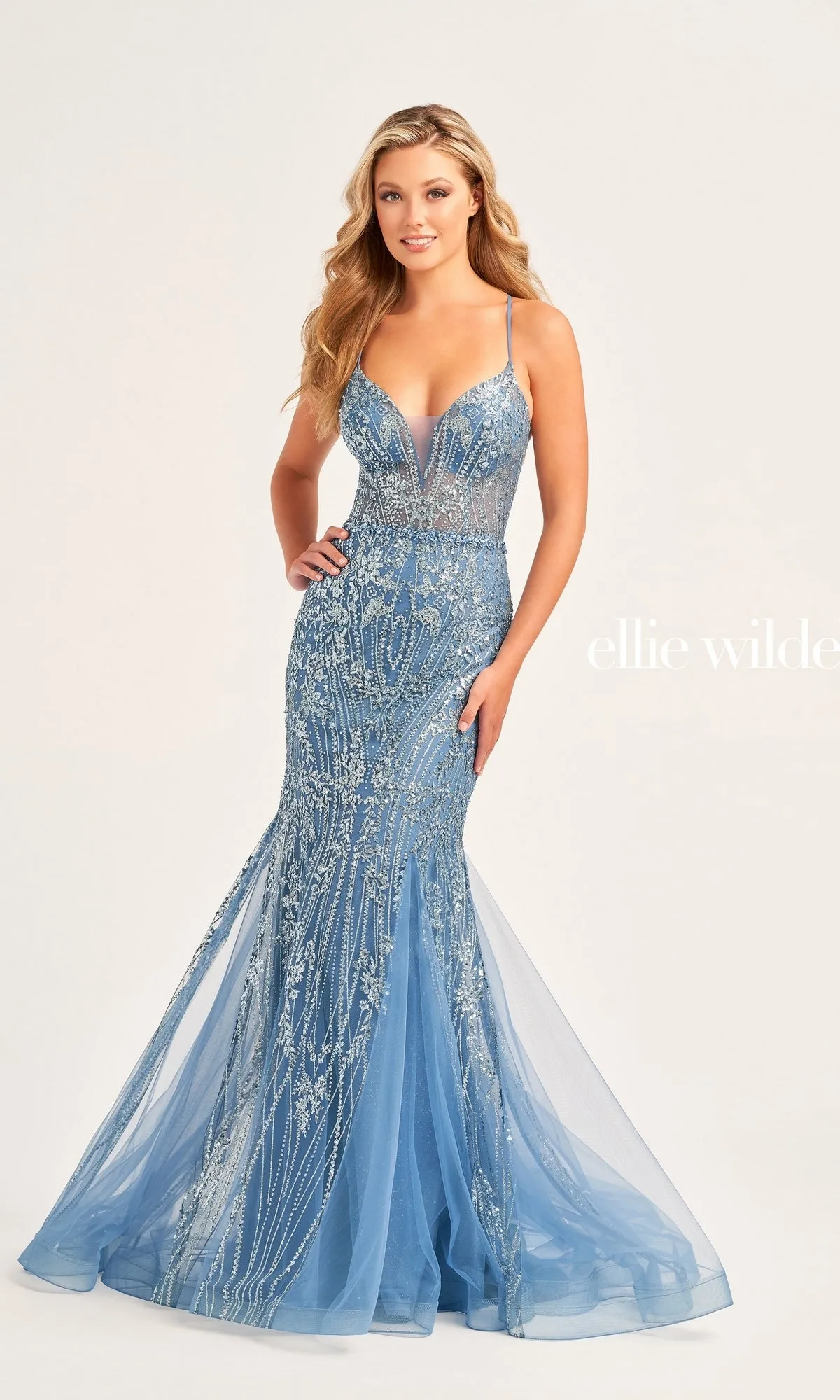 Ellie Wilde Sequin Mermaid Prom Dress EW35236 sold by PromGirl product image thumbnail 3