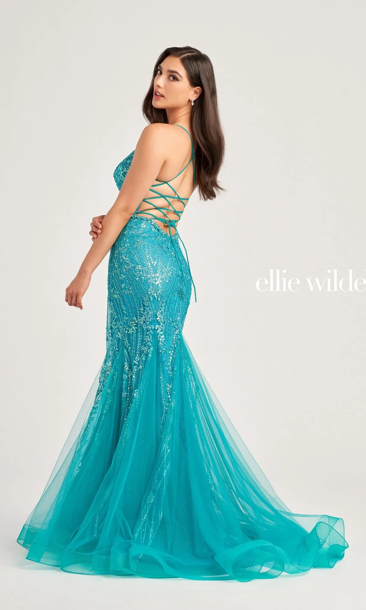 Ellie Wilde Sequin Mermaid Prom Dress EW35236 sold by PromGirl product image thumbnail 2