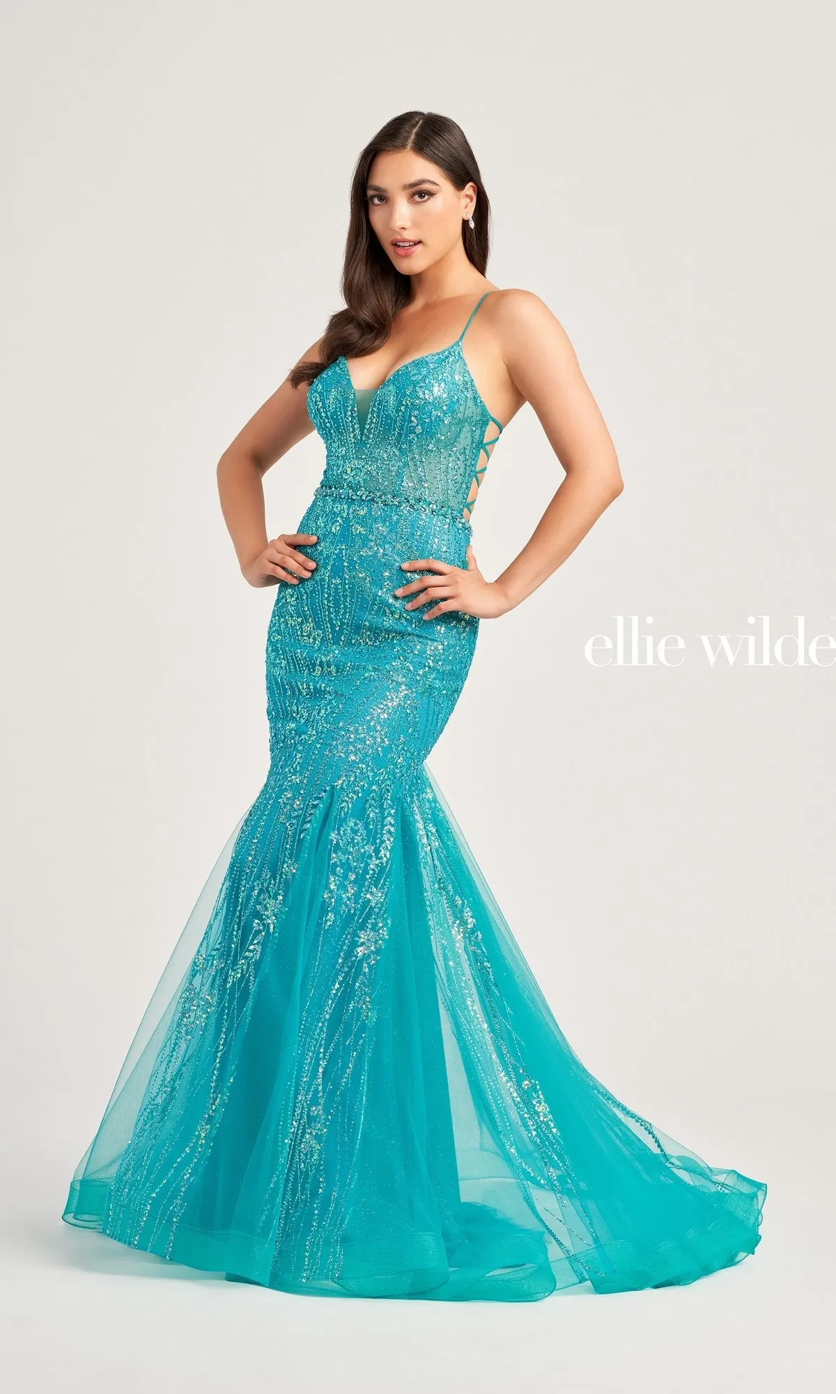 Ellie Wilde Sequin Mermaid Prom Dress EW35236 sold by PromGirl