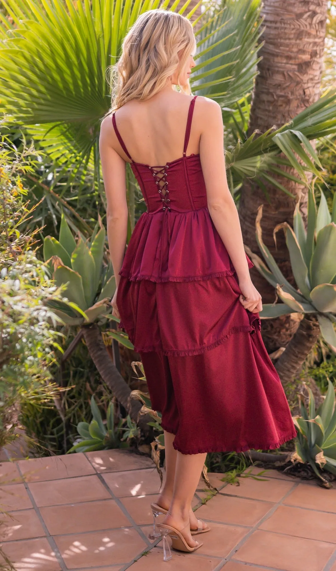 Velvi Lace-Up Layered Midi Party Dress Maeve sold by PromGirl product image thumbnail 5