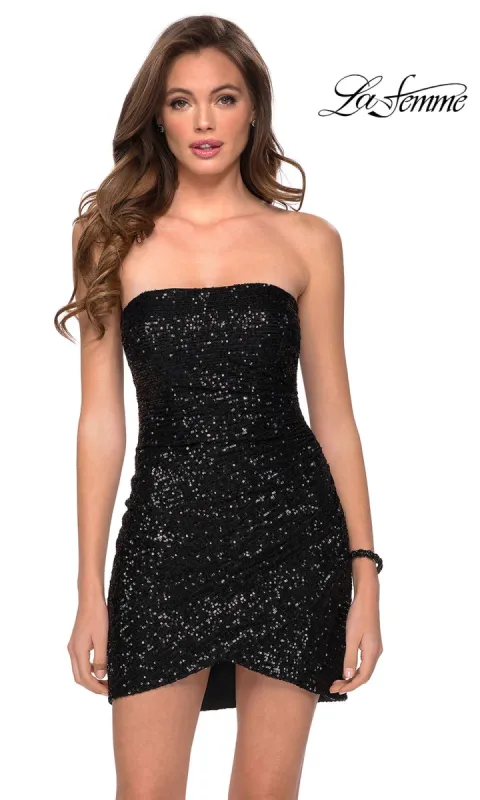 La Femme Bodycon Sequin Mini Homecoming Dress 29410 made by La Femme