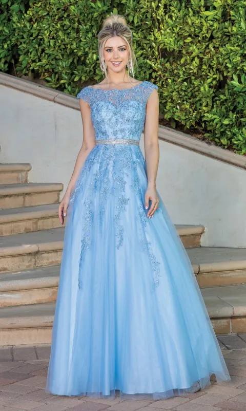 Corset-Back Illusion-Sweetheart Long Ball Gown made by Dancing Queen