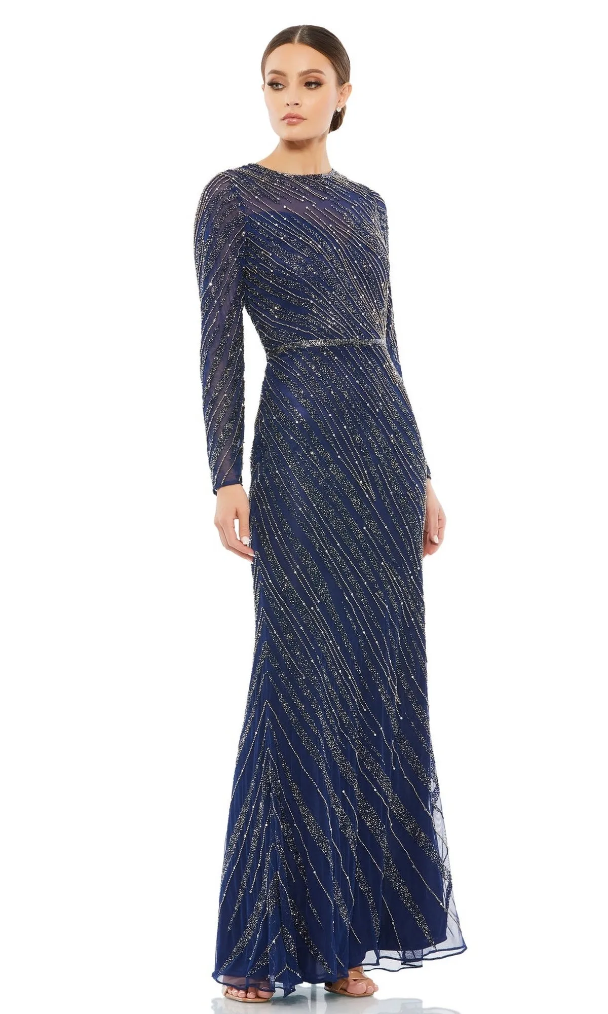 Long Sleeve Sequin Formal Dress: Mac Duggal 5240 sold by PromGirl product image thumbnail 4