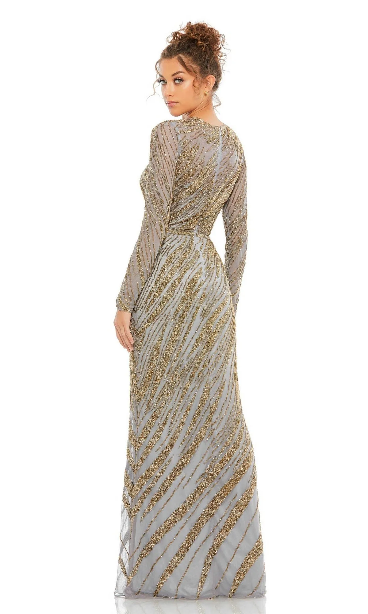 Long Sleeve Sequin Formal Dress: Mac Duggal 5240 sold by PromGirl product image thumbnail 2