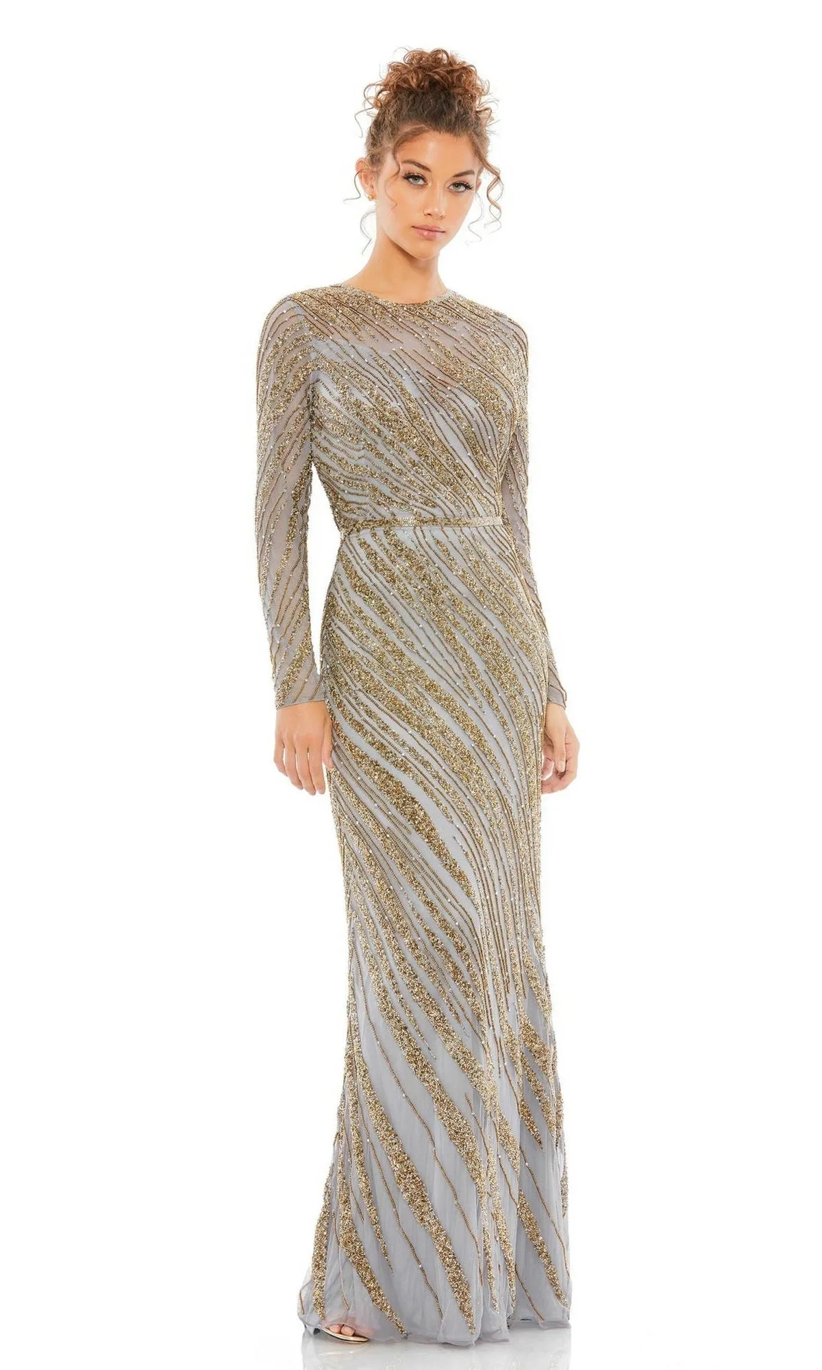 Long Sleeve Sequin Formal Dress: Mac Duggal 5240 sold by PromGirl product image thumbnail 3