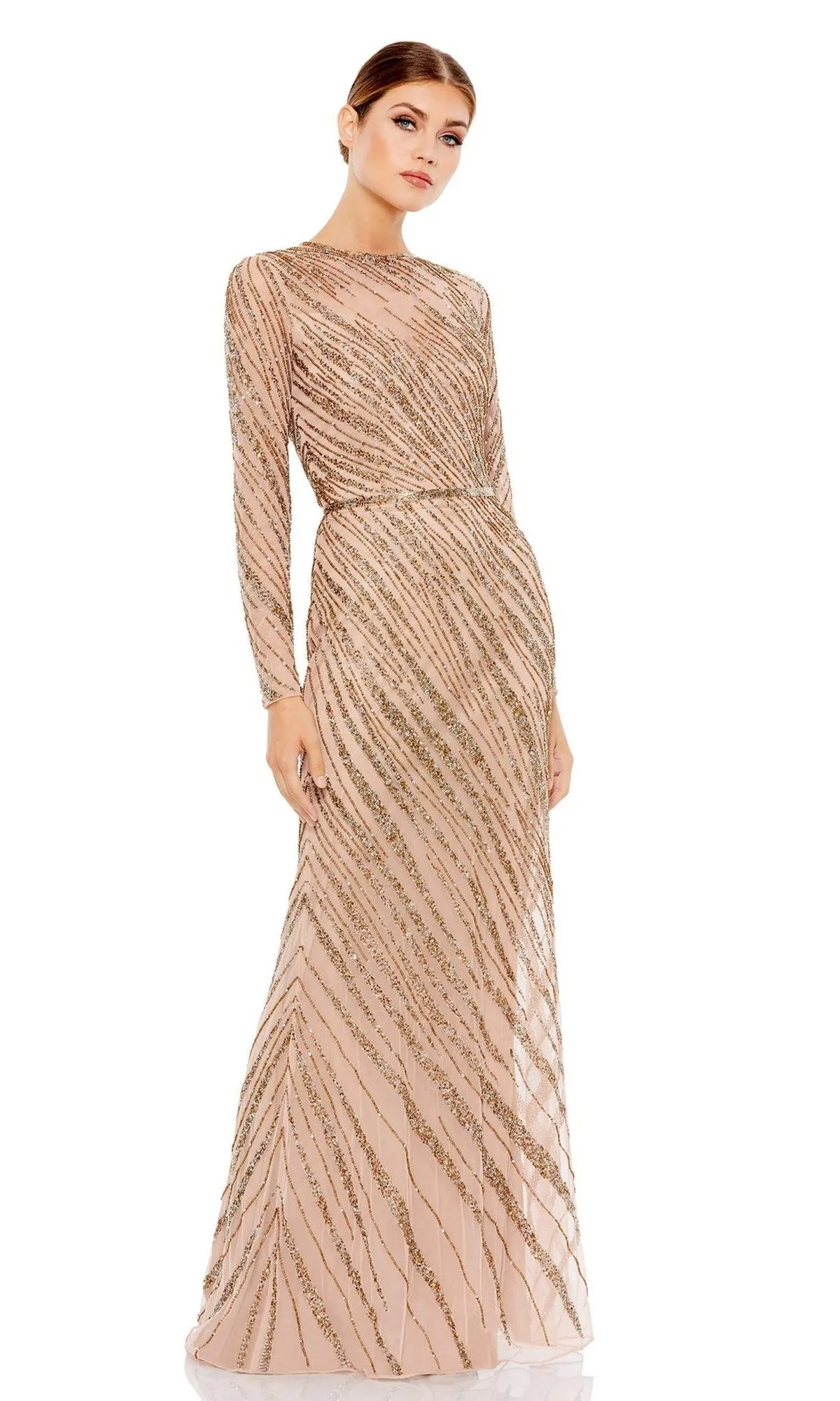 Long Sleeve Sequin Formal Dress: Mac Duggal 5240 sold by PromGirl