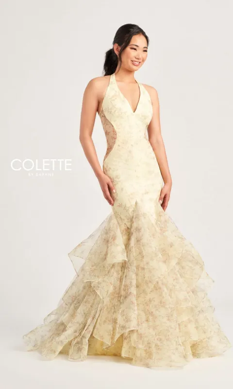 Colette Long Tiered Mermaid Prom Dress CL5234 sold by PromGirl