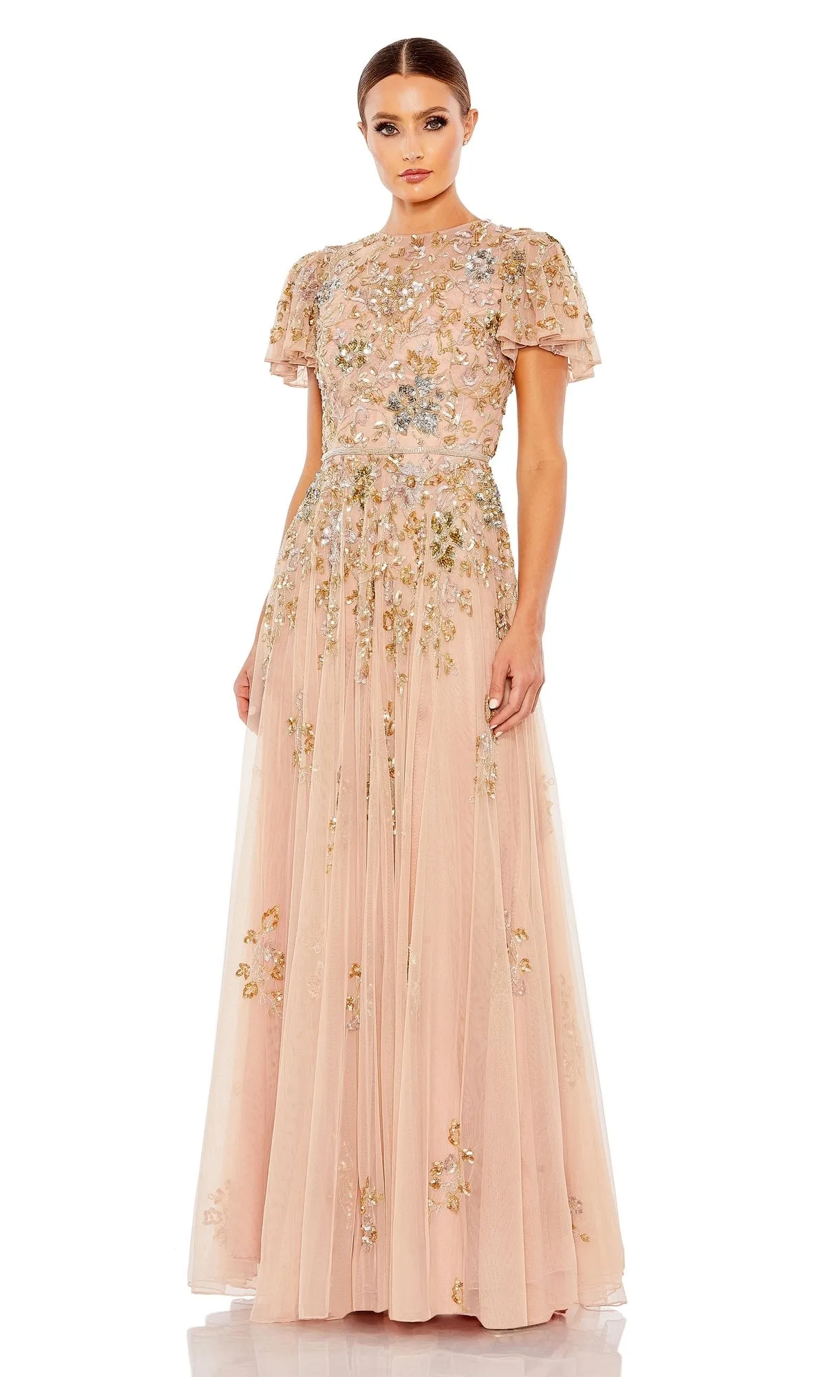 Short Sleeve Beaded Formal Dress: Mac Duggal 5717 sold by PromGirl product image thumbnail 3