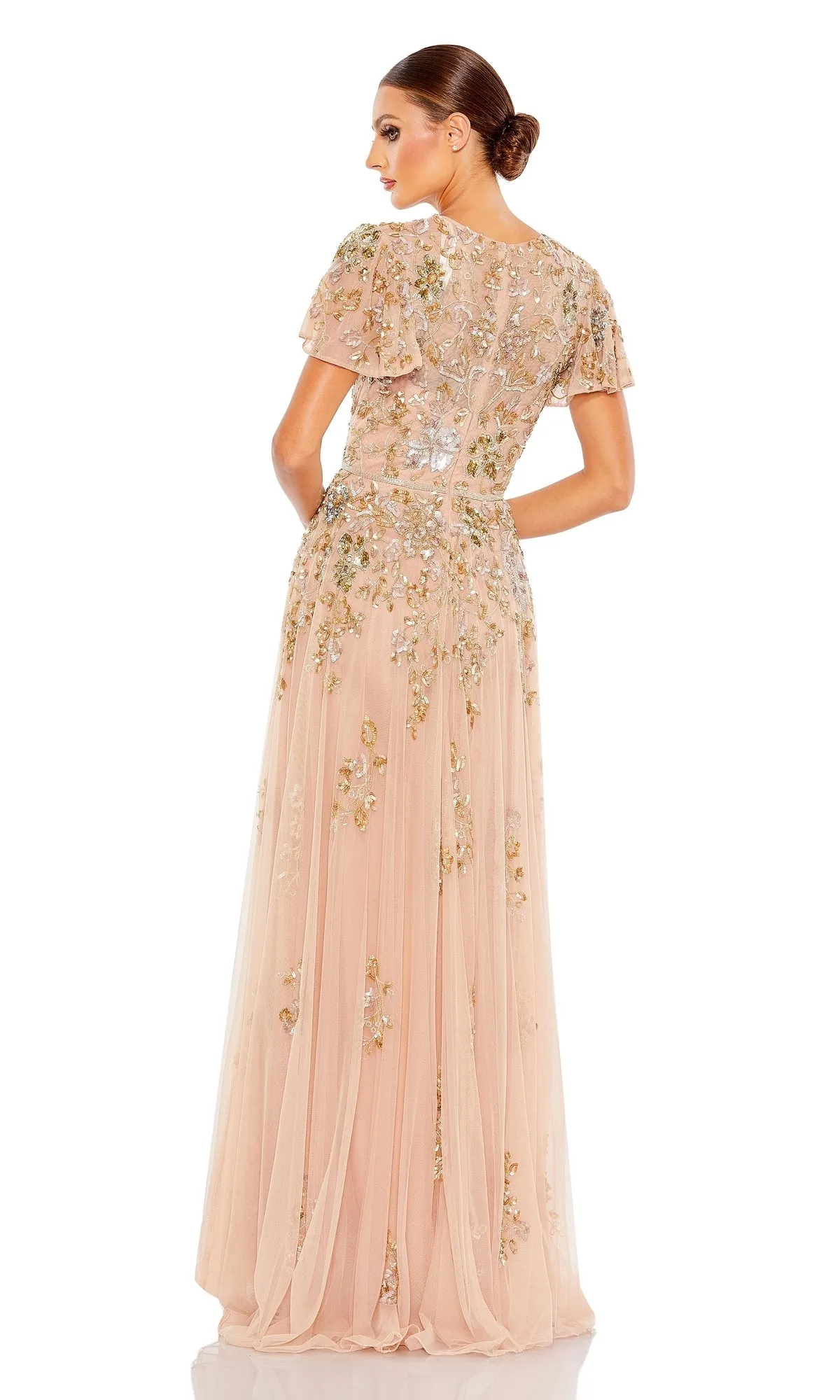 Short Sleeve Beaded Formal Dress: Mac Duggal 5717 sold by PromGirl product image thumbnail 4