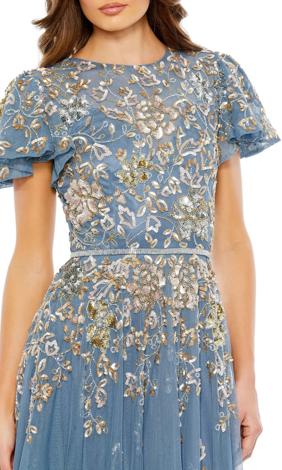 Short Sleeve Beaded Formal Dress: Mac Duggal 5717 sold by PromGirl product image thumbnail 5