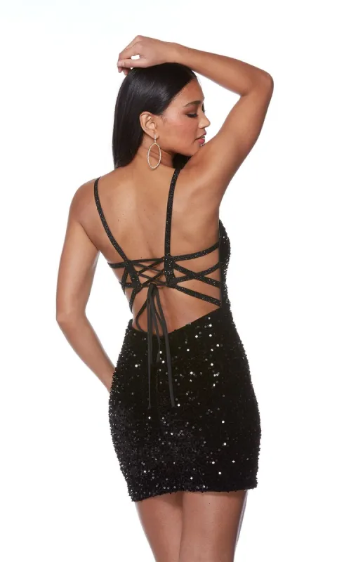 Strappy-Back Short Sequin Homecoming Dress 4794 sold by PromGirl