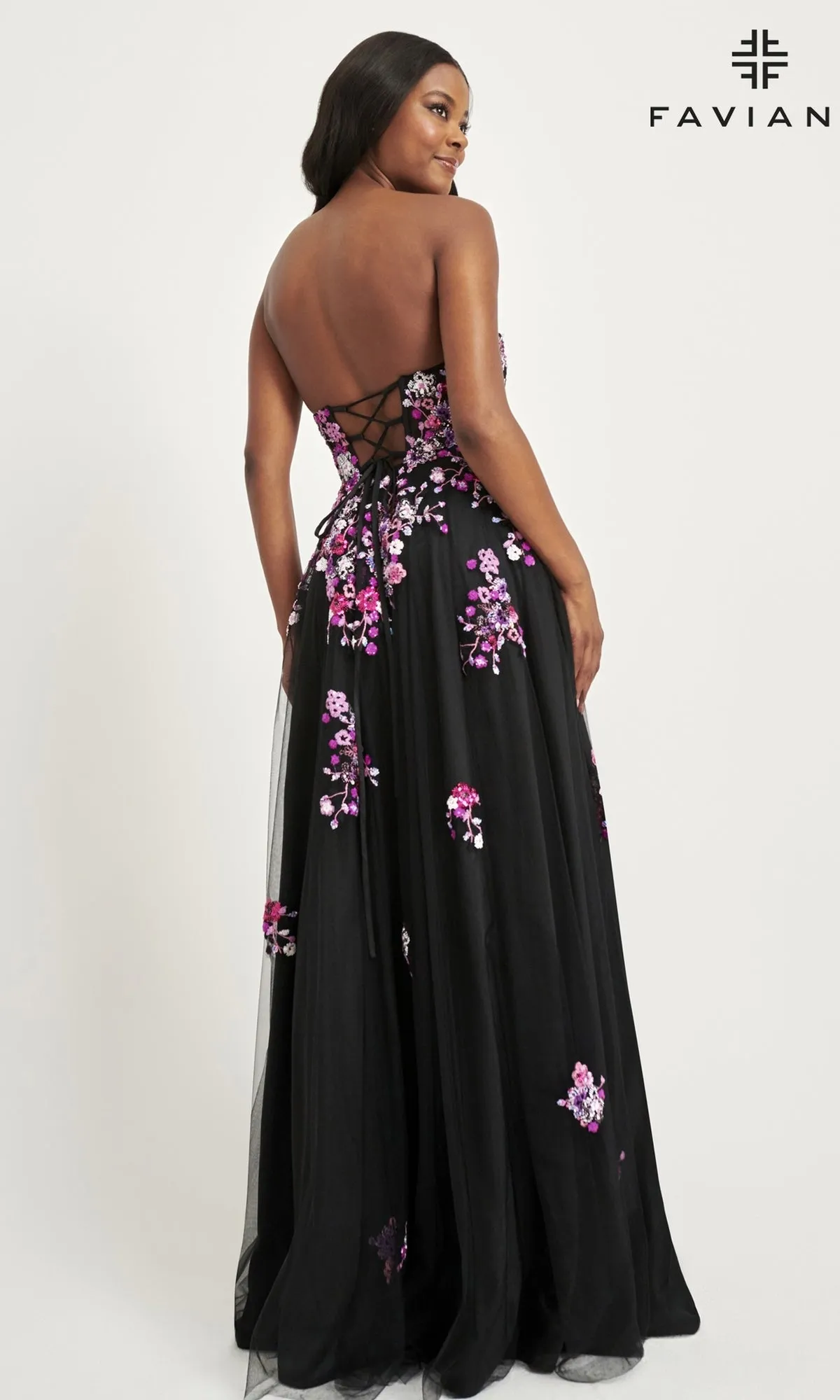 Faviana Long Black Strapless Prom Dress 11028 sold by PromGirl product image thumbnail 2