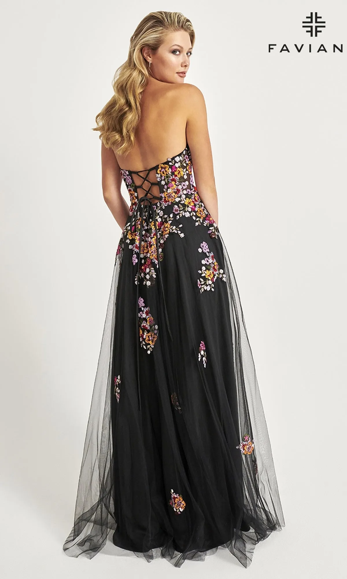 Faviana Long Black Strapless Prom Dress 11028 sold by PromGirl product image thumbnail 4
