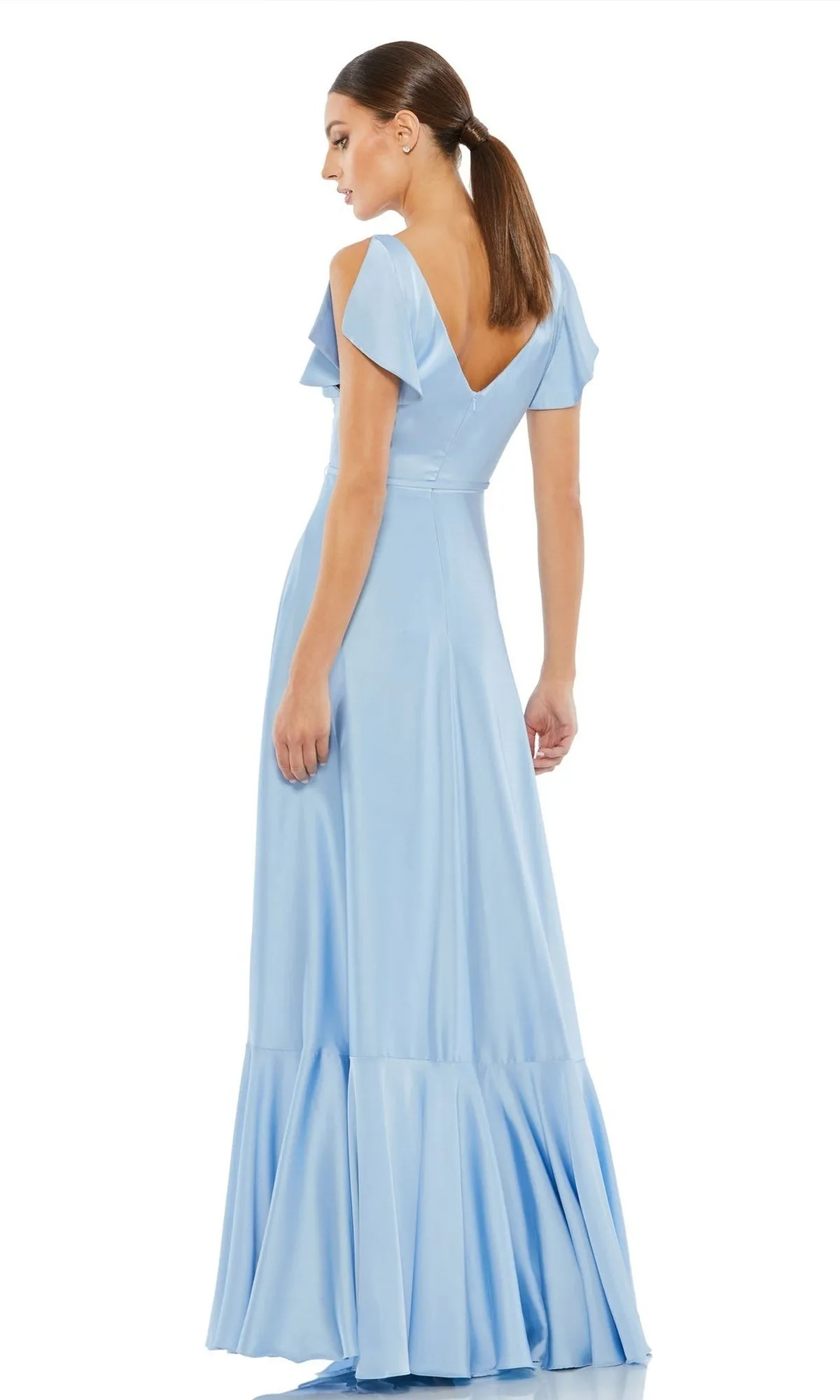 Mac Duggal V-Neck Pastel Satin Formal Dress 11256 sold by PromGirl product image thumbnail 2
