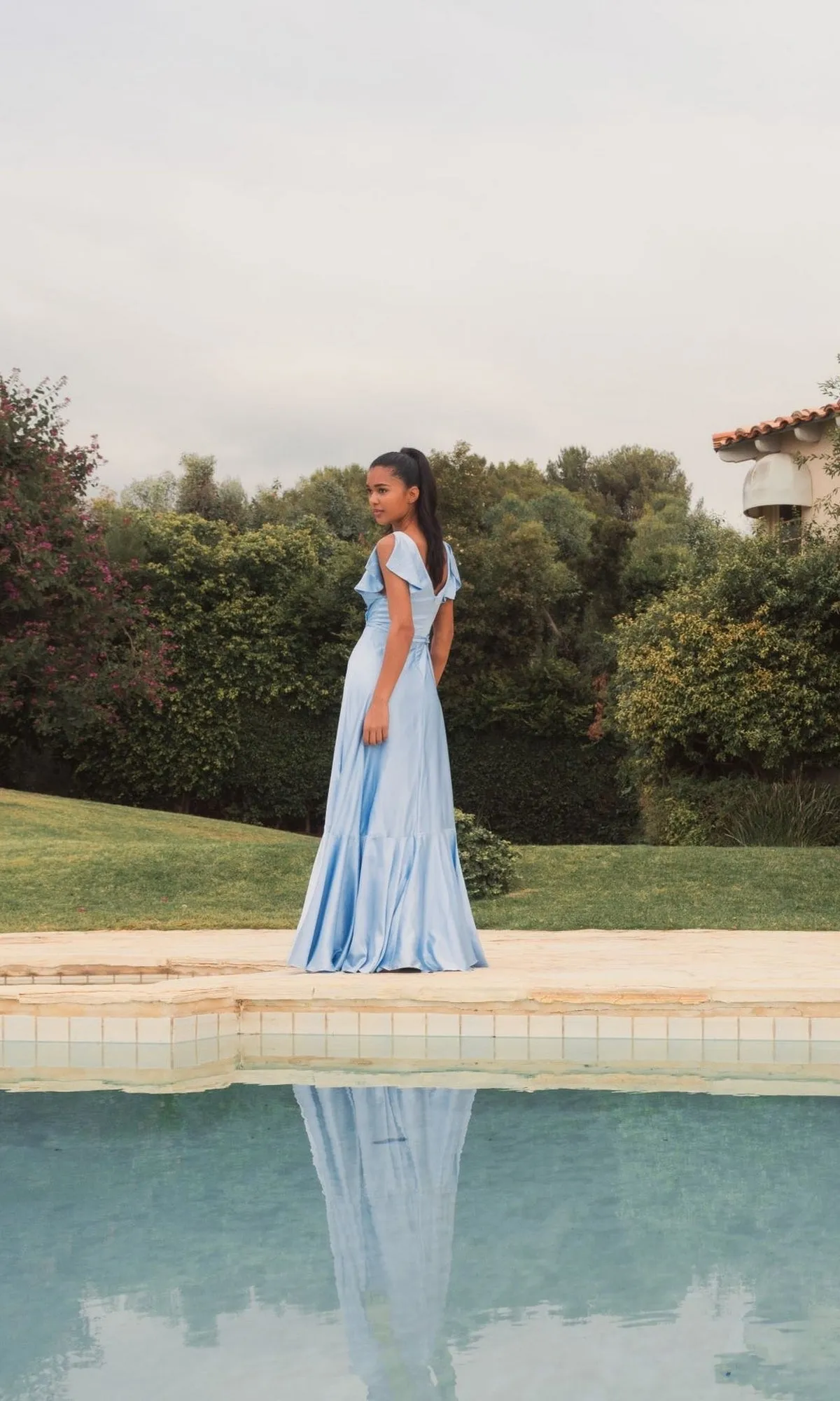 Mac Duggal V-Neck Pastel Satin Formal Dress 11256 sold by PromGirl product image thumbnail 5