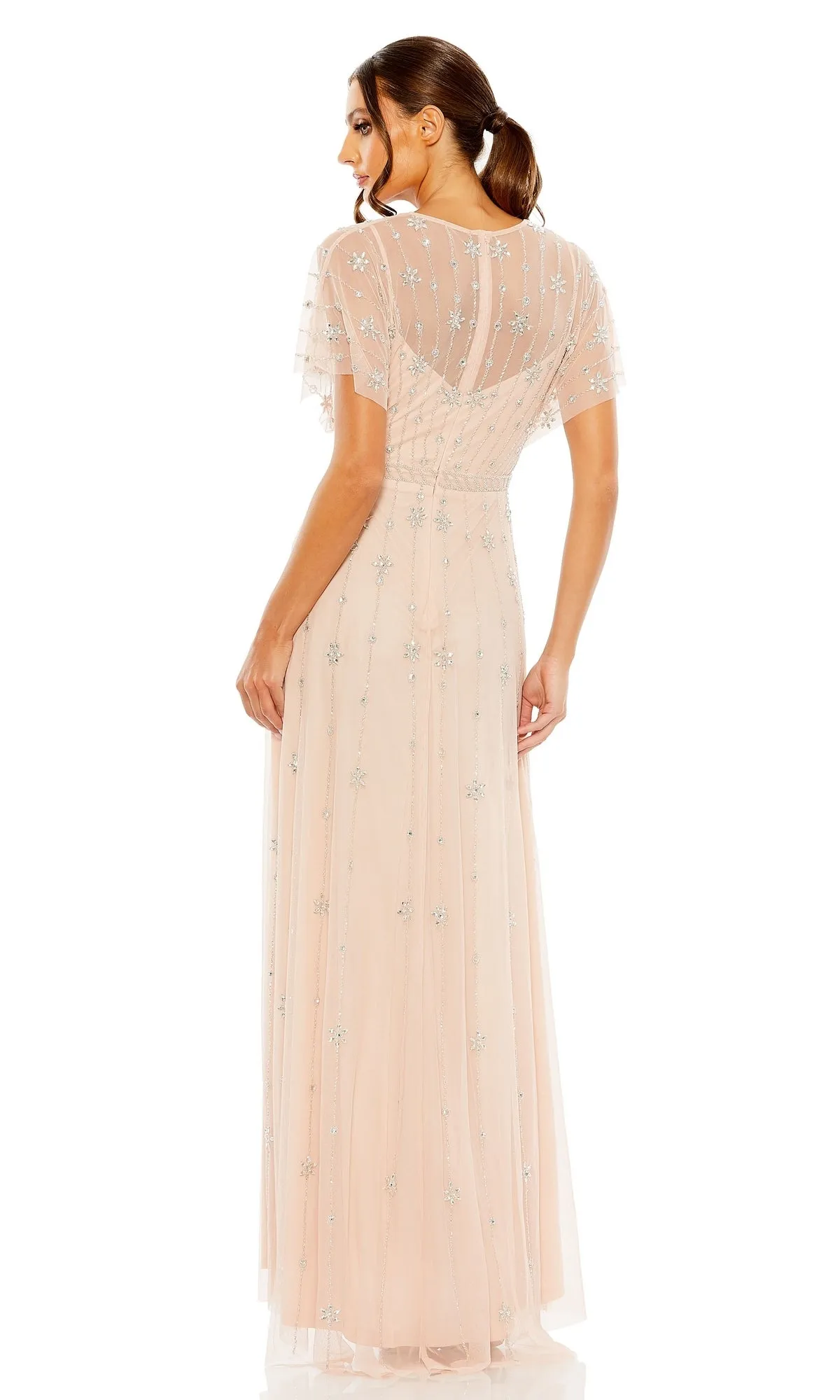 Short Sleeve Long Formal Dress: Mac Duggal 9223 sold by PromGirl product image thumbnail 4