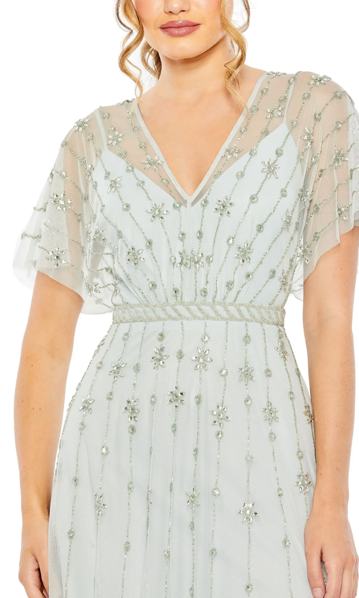 Short Sleeve Long Formal Dress: Mac Duggal 9223 sold by PromGirl product image thumbnail 5