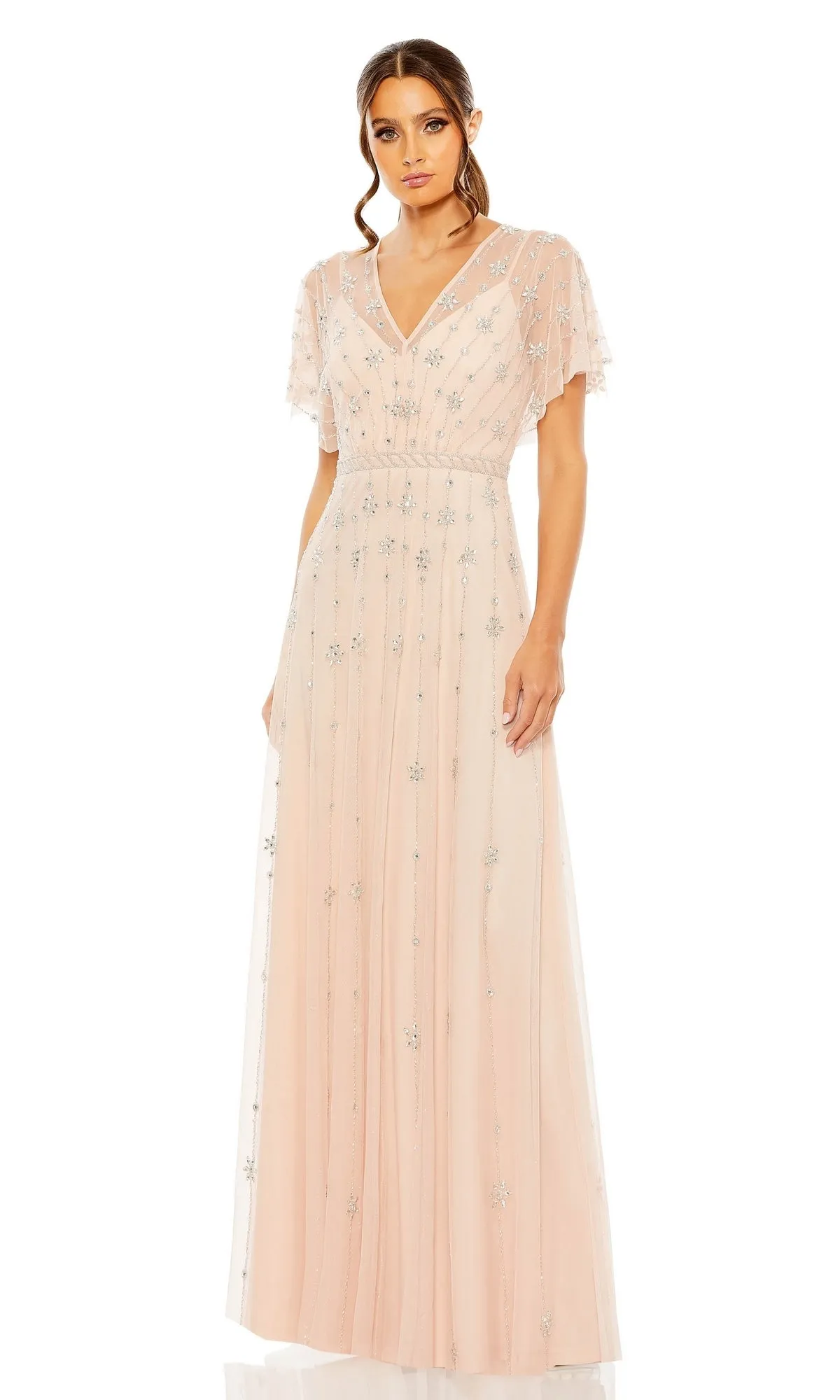 Short Sleeve Long Formal Dress: Mac Duggal 9223 sold by PromGirl product image thumbnail 3