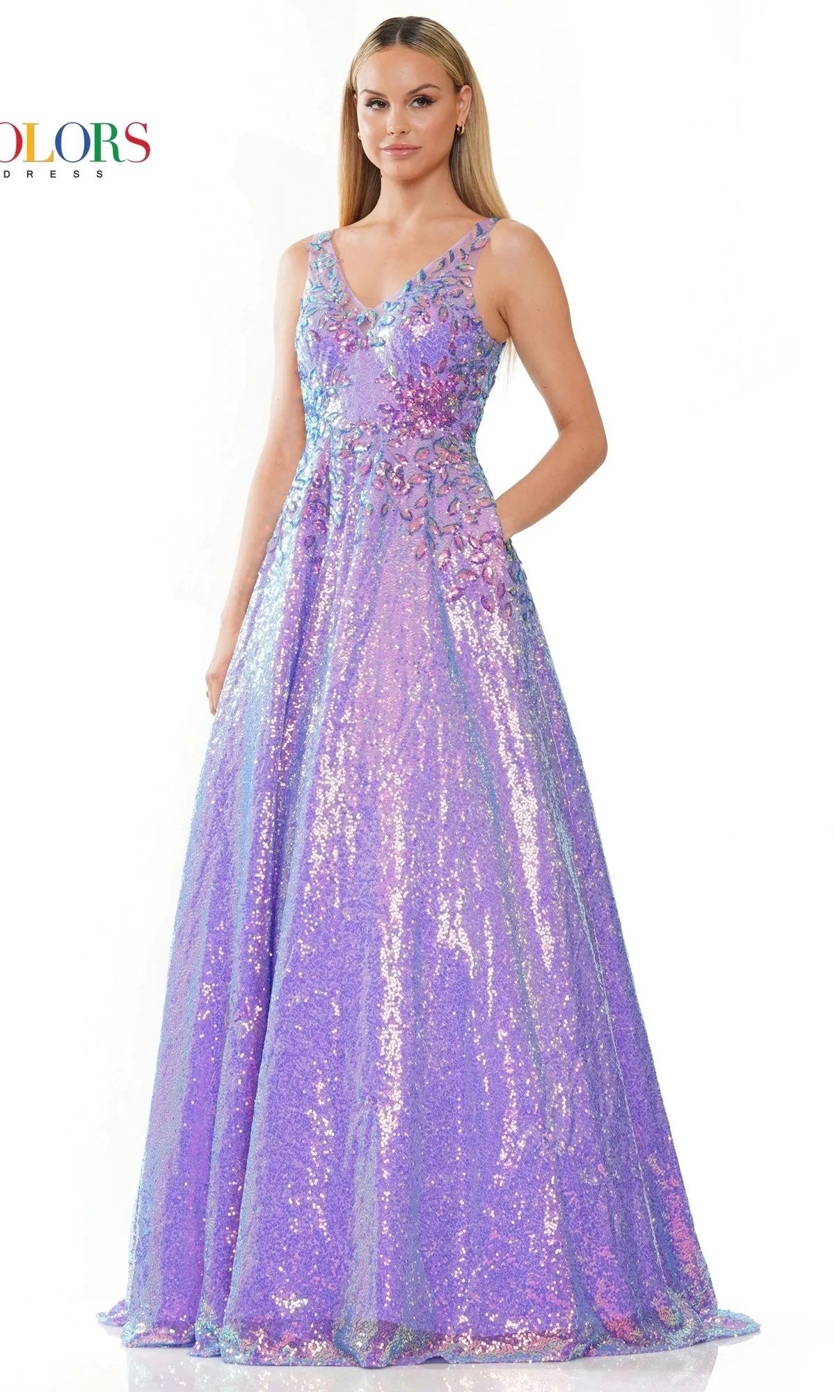 Sequin-Embroidered Long A-Line Prom Ball Gown 3246 sold by PromGirl product image thumbnail 3